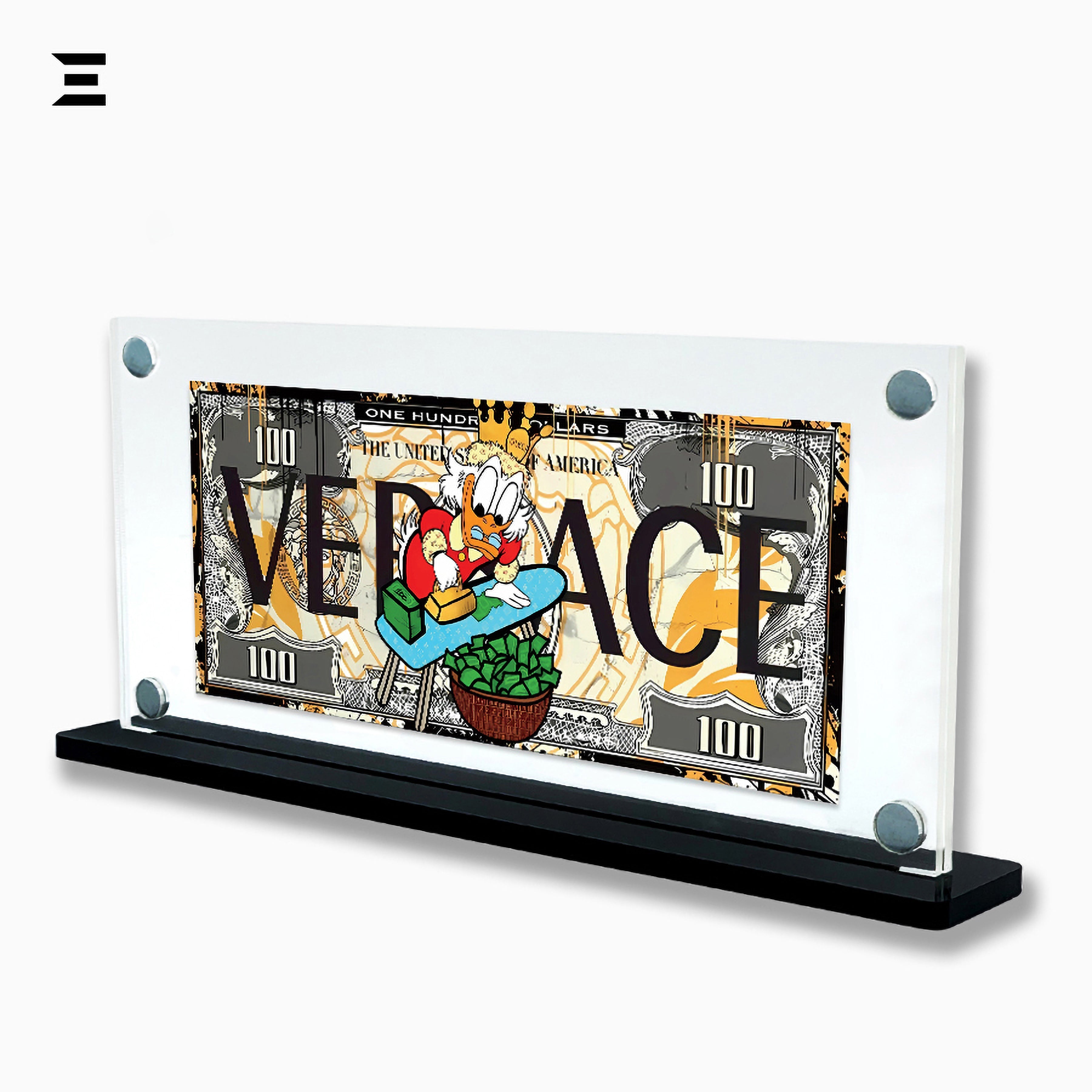 Premium Magnetic Acrylic Frame with Black Base – Scrooge McDuck "Versace Money" Edition IBRELIA