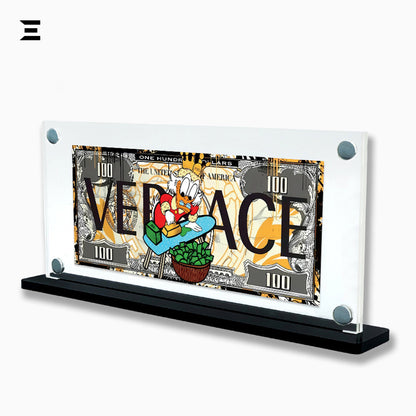 Premium Magnetic Acrylic Frame with Black Base – Scrooge McDuck "Versace Money" Edition IBRELIA