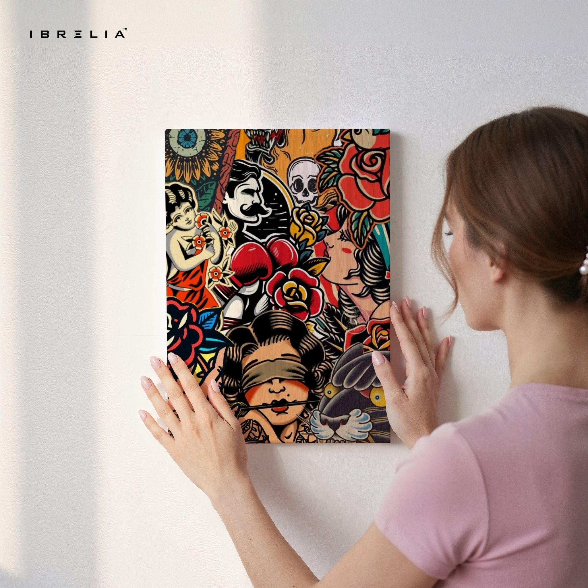 Graffiti Tattoo Collage Wall Frame | 4K Ultra Wrap Frame Wall Art in Pakistan | IBRELIA™ - IBRELIA