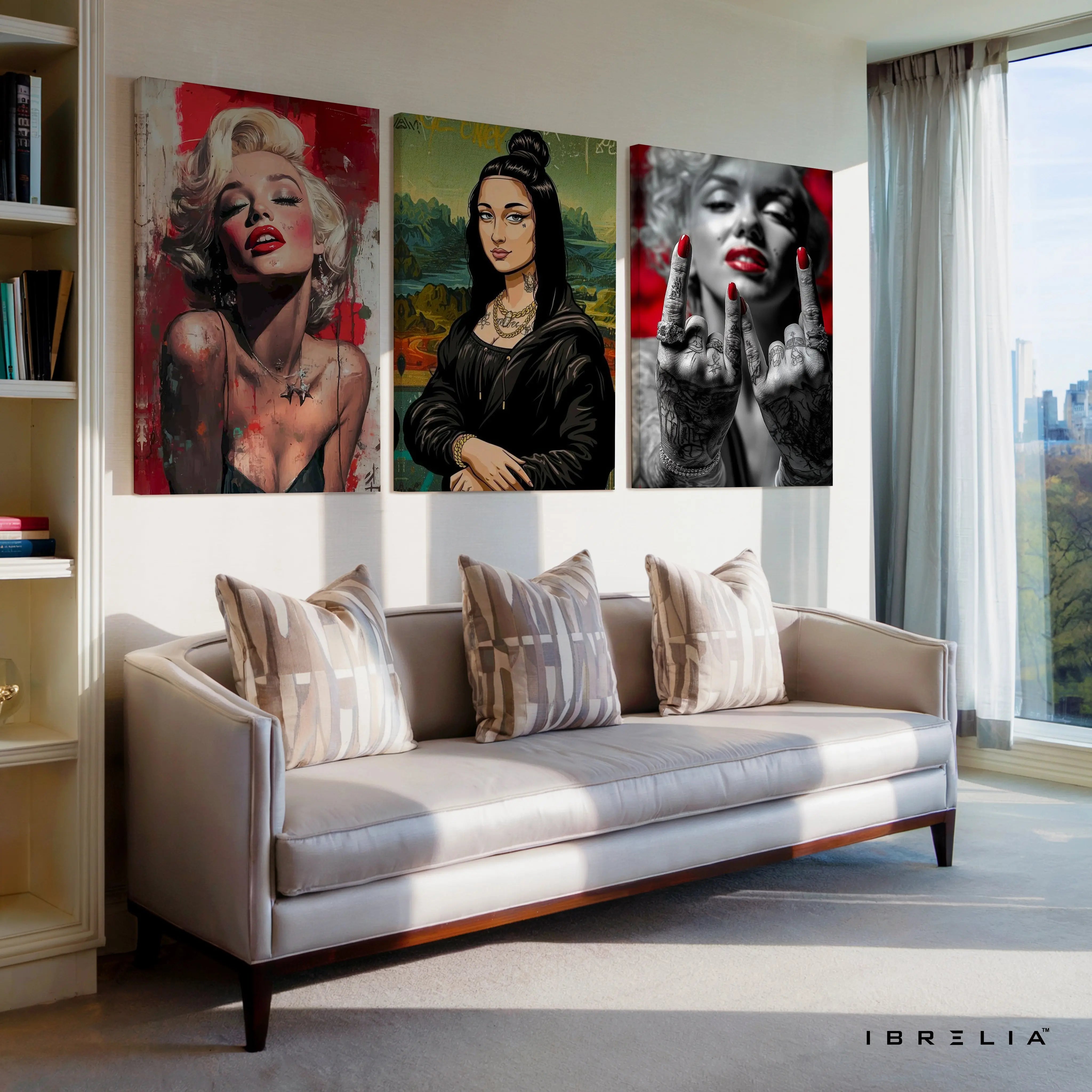 Rebel Beauty Pop Art 3 Panel 4K Ultra HD Wall Art in Pakistan | IBRELIA™ IBRELIA