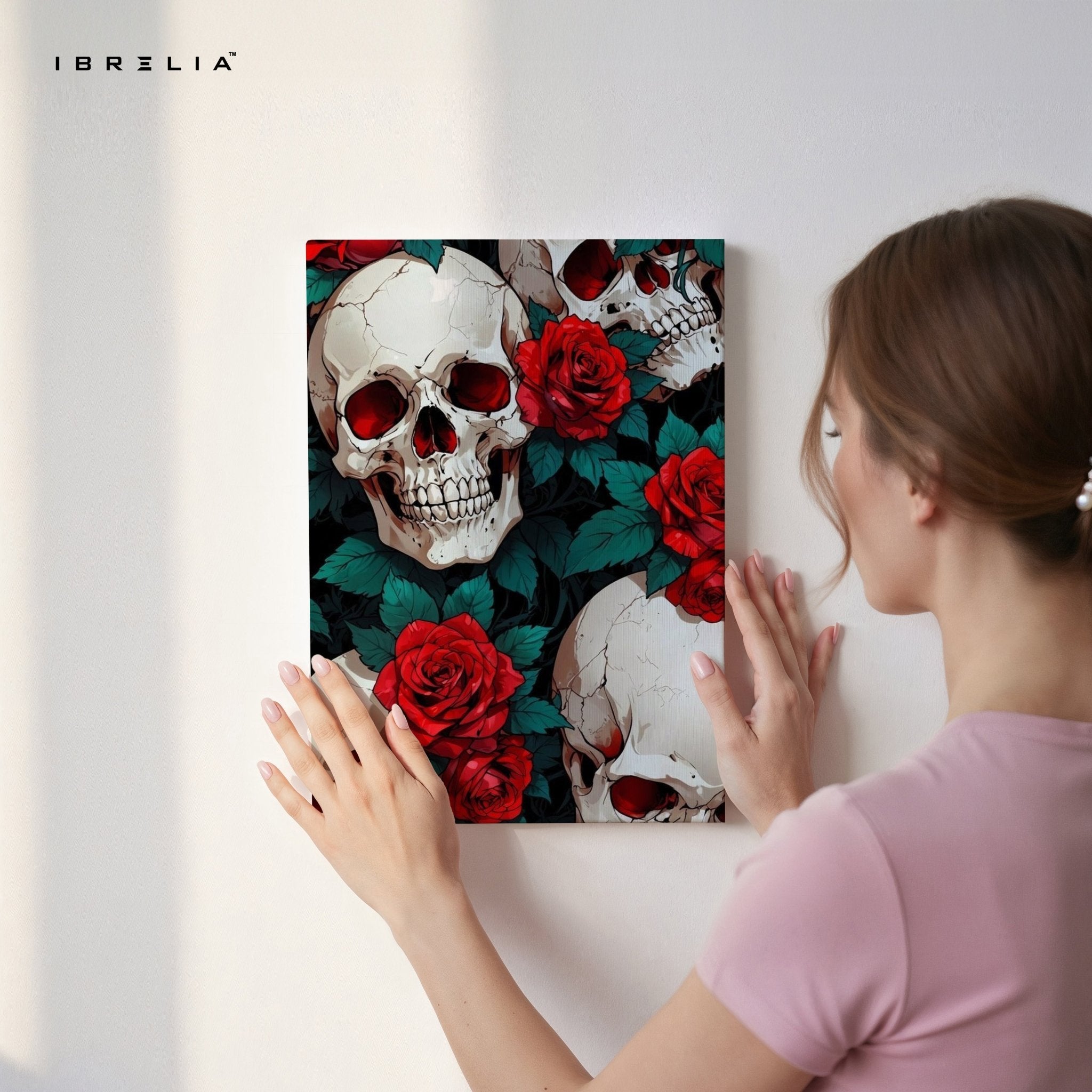 Skull & Roses Wall Frame | 4K Ultra Wrap Frame Wall Art in Pakistan | IBRELIA™ - IBRELIA