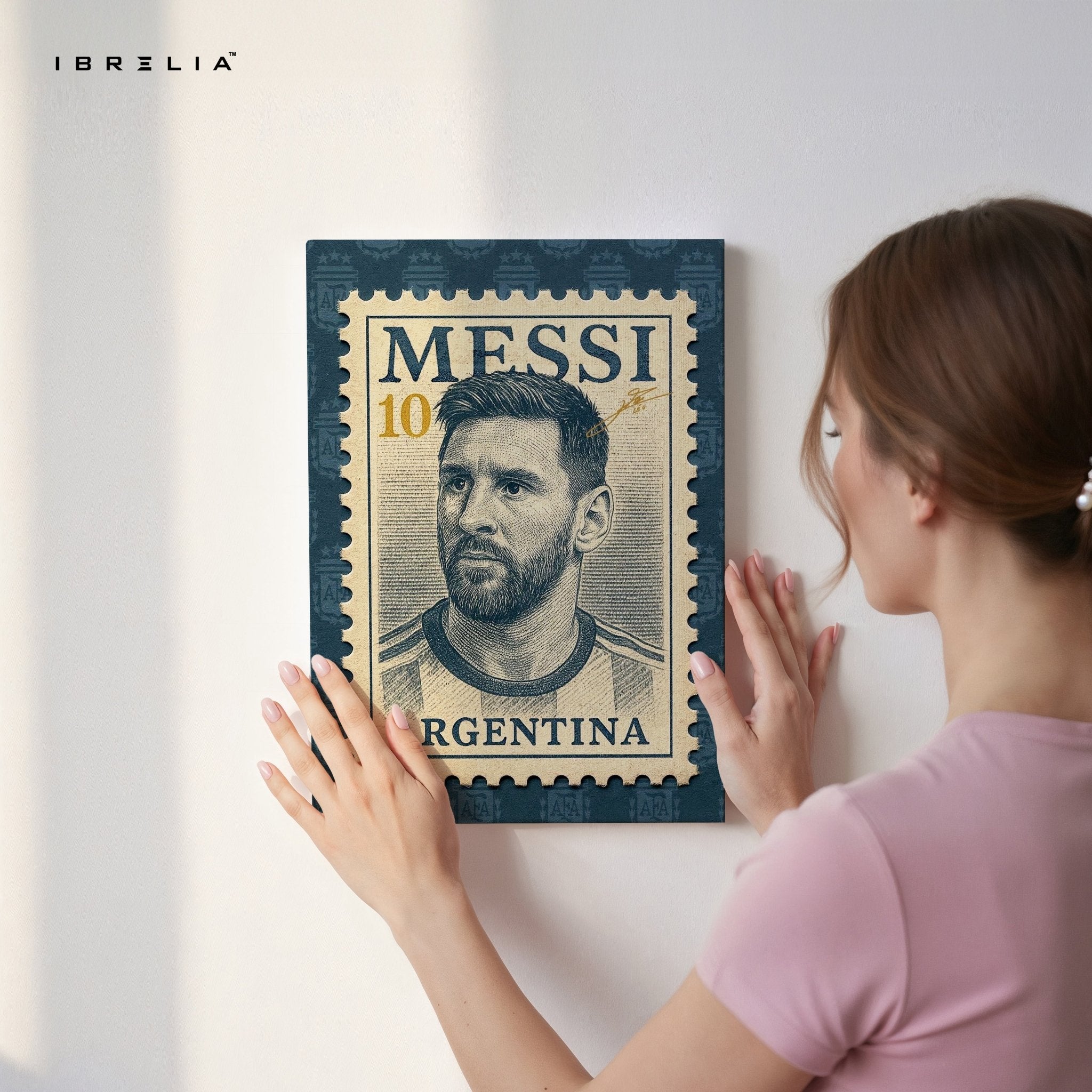 Messi Stamp Edition – 4K Ultra Wrap Frame Wall Art in Pakistan | IBRELIA™ - IBRELIA
