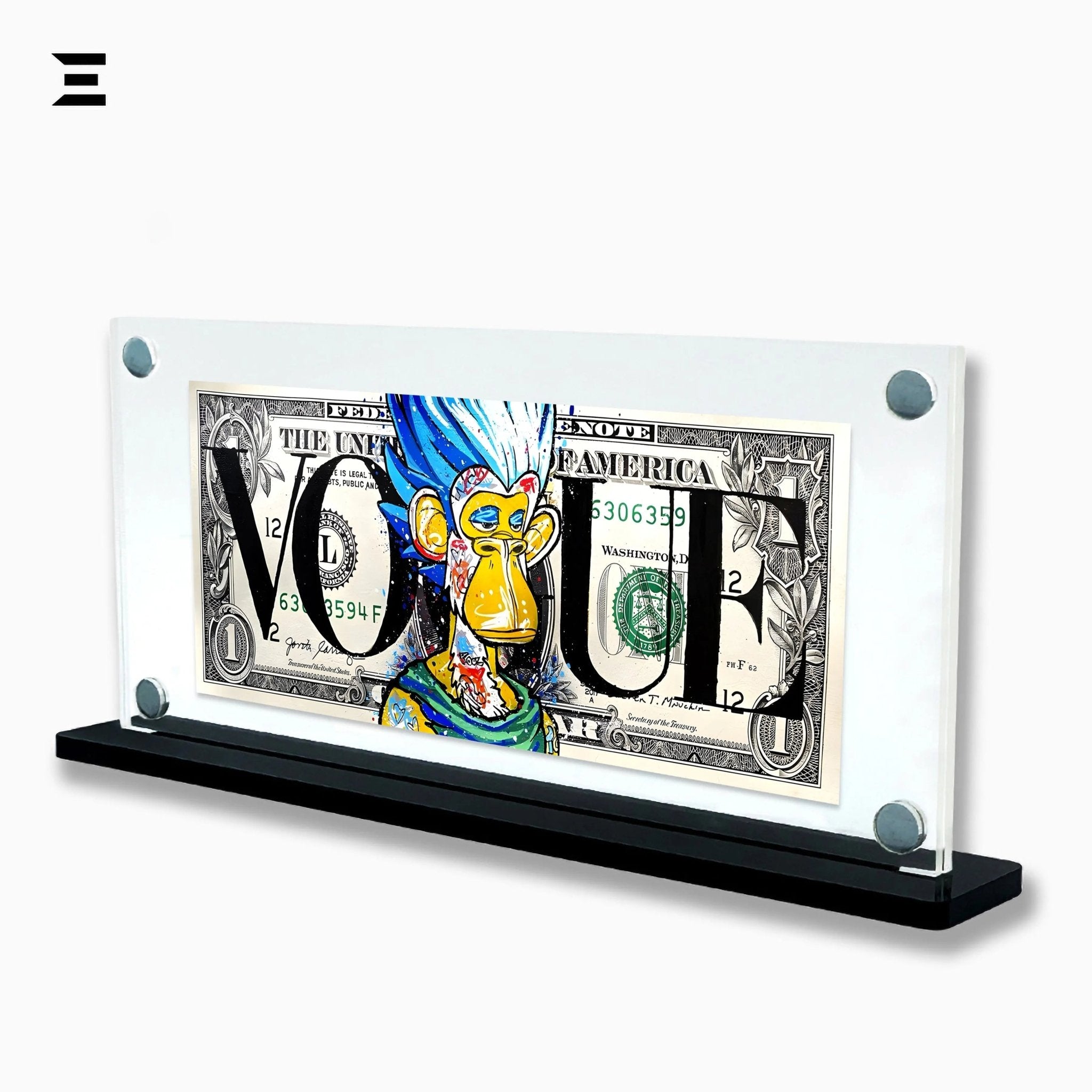 Benjamin Franklin Art, Graffiti Dollar Frame, $100 Dollar Pop Art, Franklin Graffiti Print, Premium Acrylic Frame, Street Art Collectibles, Urban Pop Art Frame - IBRELIA