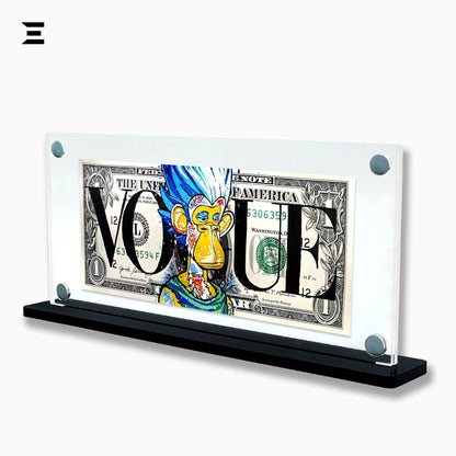 Benjamin Franklin Art, Graffiti Dollar Frame, $100 Dollar Pop Art, Franklin Graffiti Print, Premium Acrylic Frame, Street Art Collectibles, Urban Pop Art Frame - IBRELIA