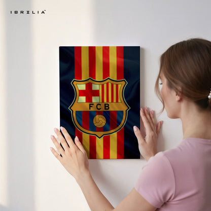FC Barcelona Crest Wall Frame | 4K Ultra Wrap Frame Wall Art in Pakistan | IBRELIA™ - IBRELIA