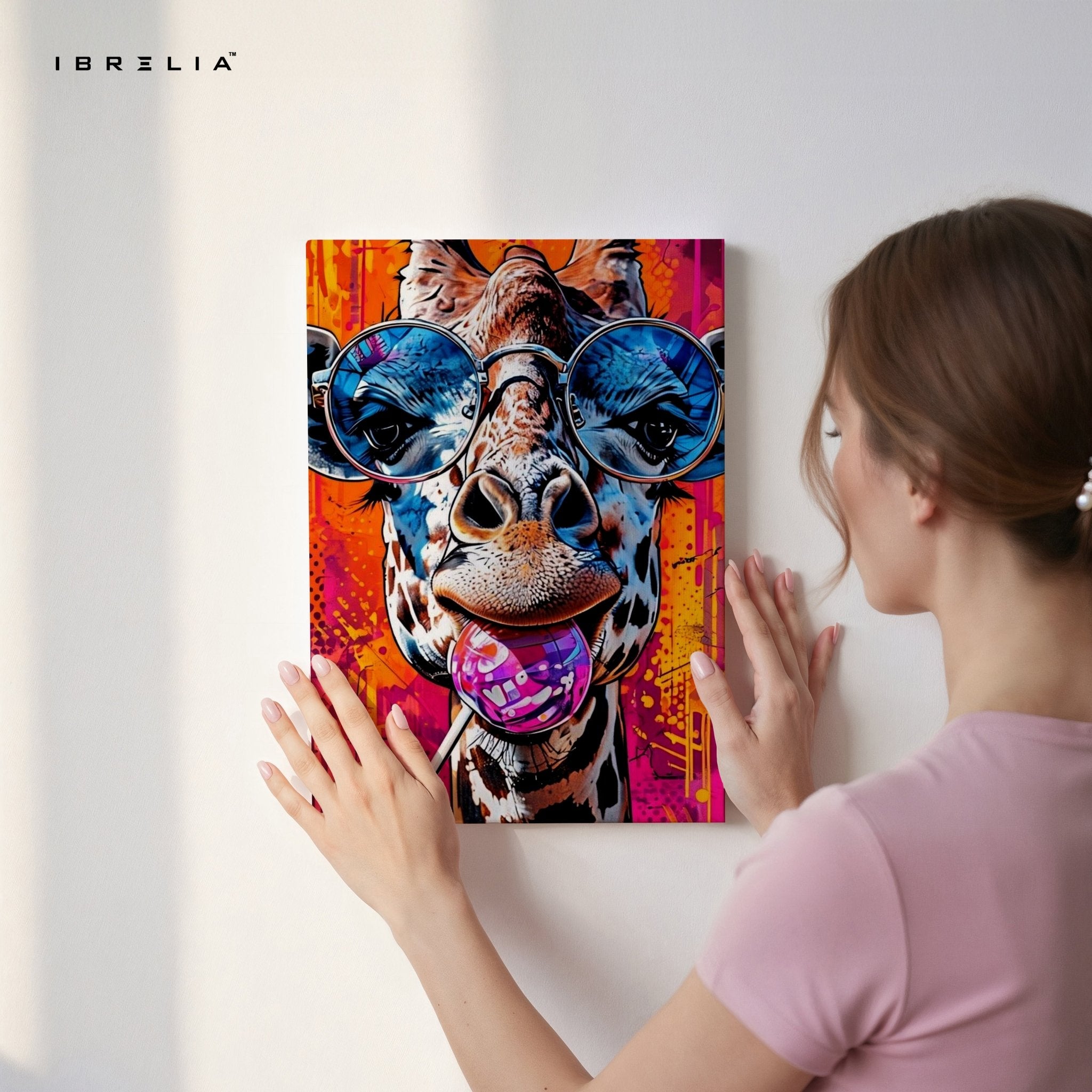 Graffiti Giraffe Wall Frame | 4K Ultra Wrap Frame Wall Art in Pakistan | IBRELIA™