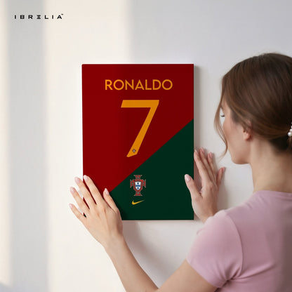 Cristiano Ronaldo Portugal No. 7 Wall Frame | 4K Ultra Wrap Frame Wall Art in Pakistan | IBRELIA™ - IBRELIA