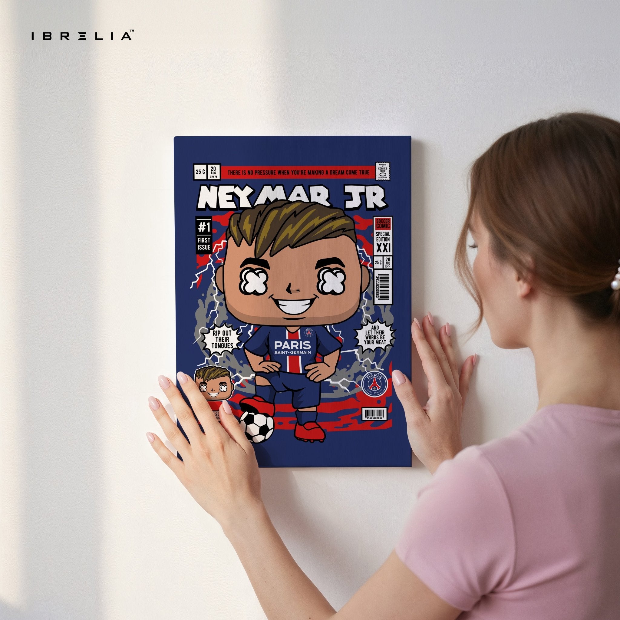 Neymar Jr “Paris Comic Edition” Pop Art Wall Frame – 4K Ultra Wrap Frame Wall Art in Pakistan | IBRELIA™ - IBRELIA