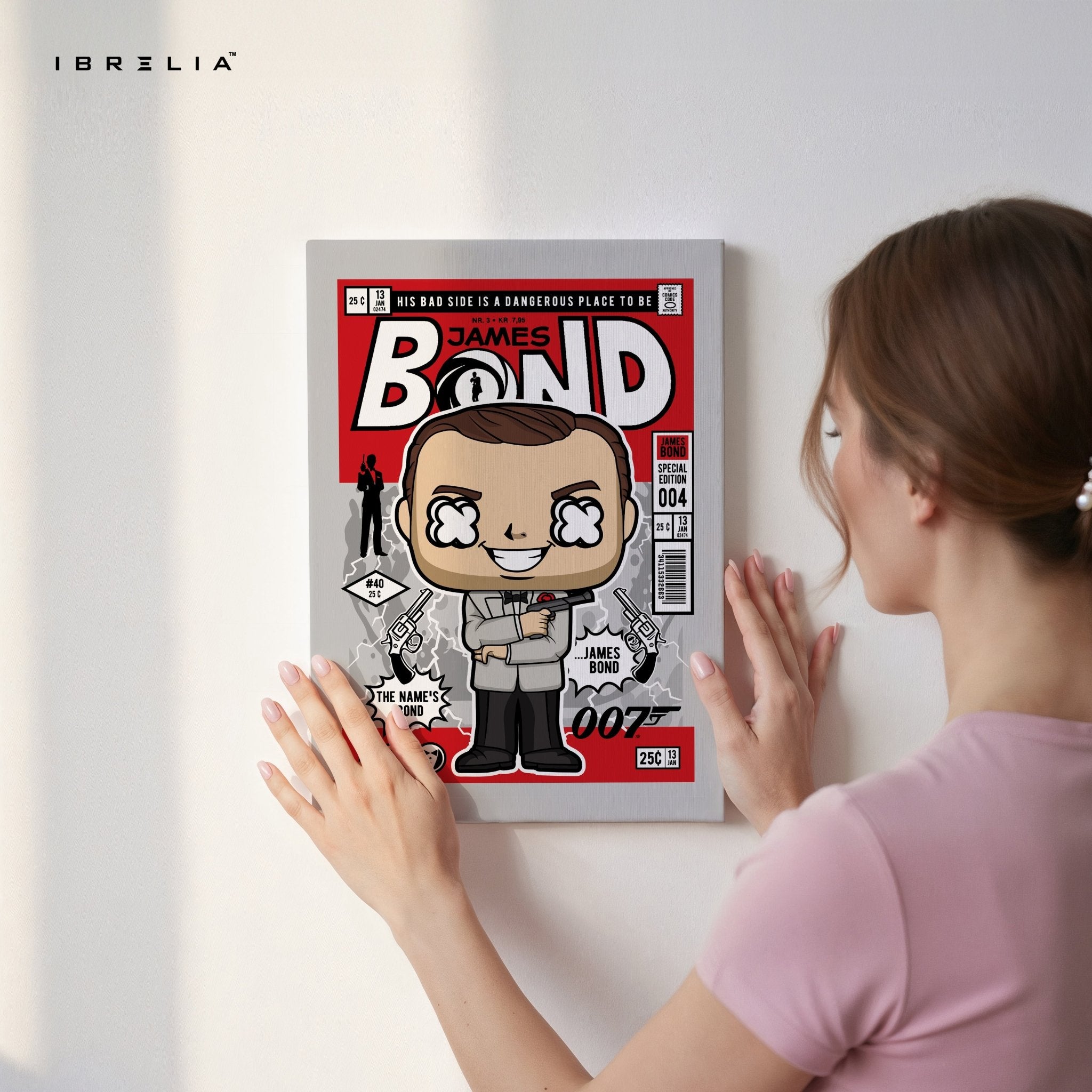 James Bond Pop Art Comic Edition – 4K Ultra Wrap Frame Wall Art in Pakistan | IBRELIA™ - IBRELIA