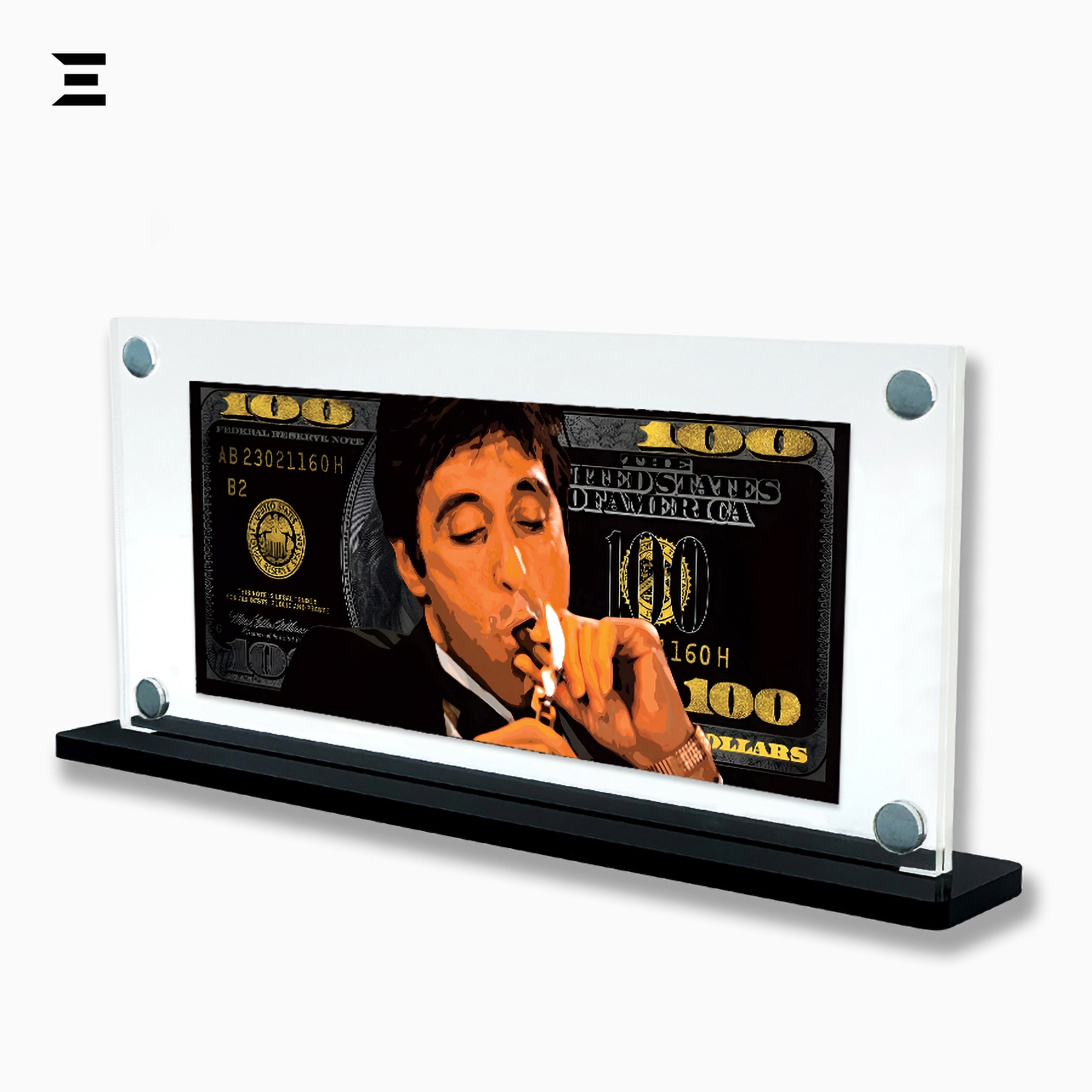 Premium Magnetic Acrylic Frame with Black Base – Tony Montana Scarface Pop Art IBRELIA