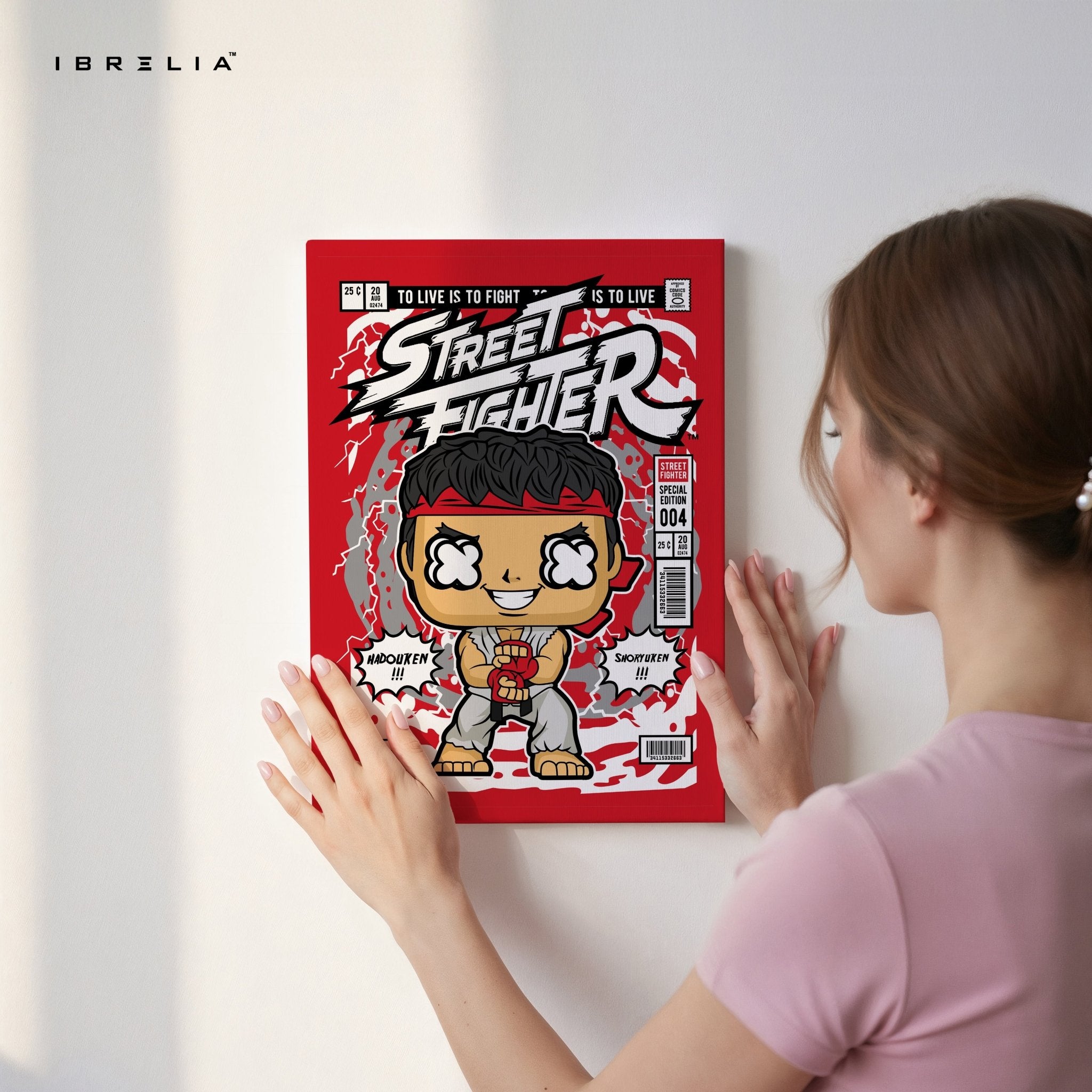Street Fighter “Ryu Edition” Pop Art Comic Frame – 4K Ultra Wrap Frame Wall Art in Pakistan | IBRELIA™ - IBRELIA