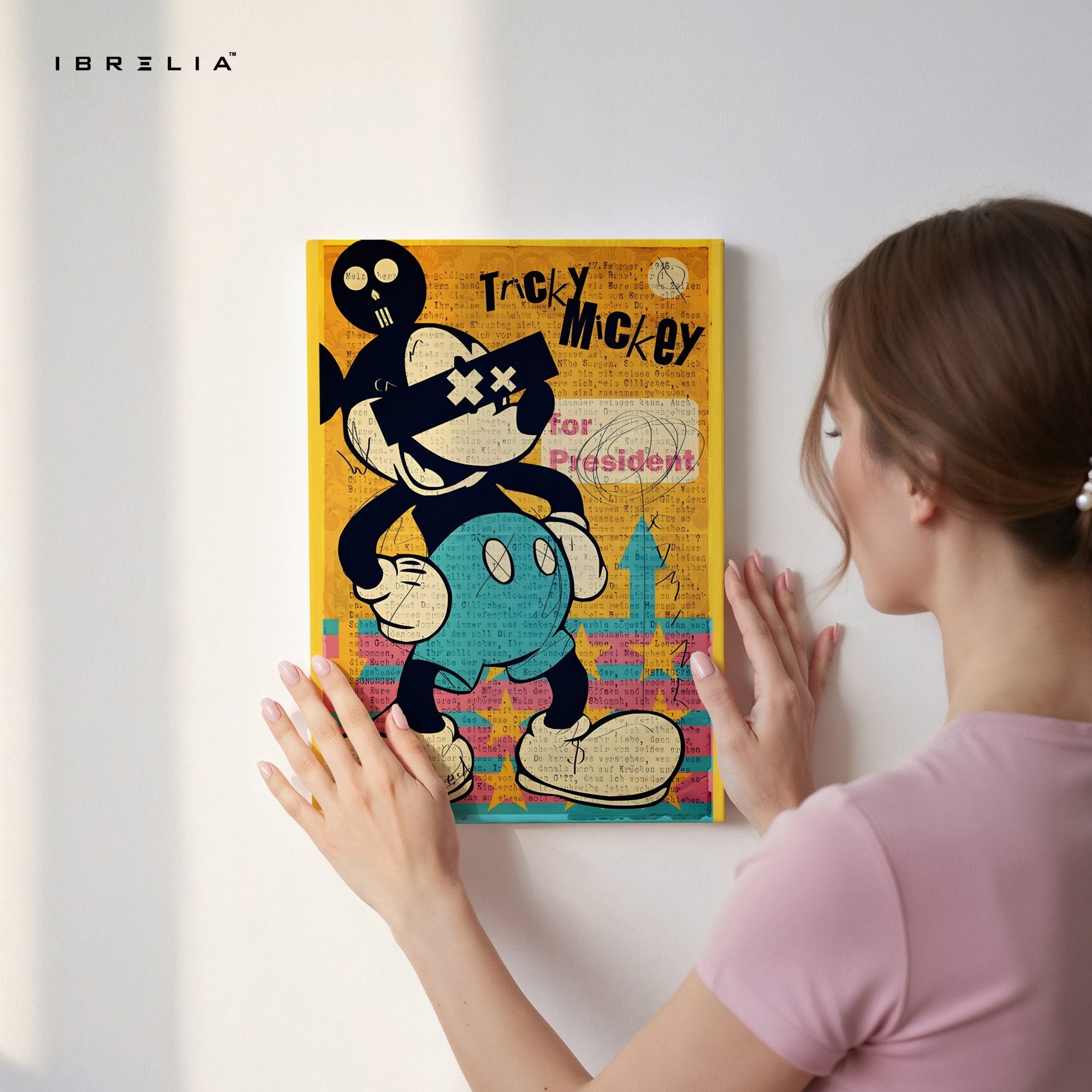 Tricky Mickey – Pop Art Graffiti Wall Frame | 4K Ultra Wrap Frame Wall Art in Pakistan | IBRELIA™ - IBRELIA
