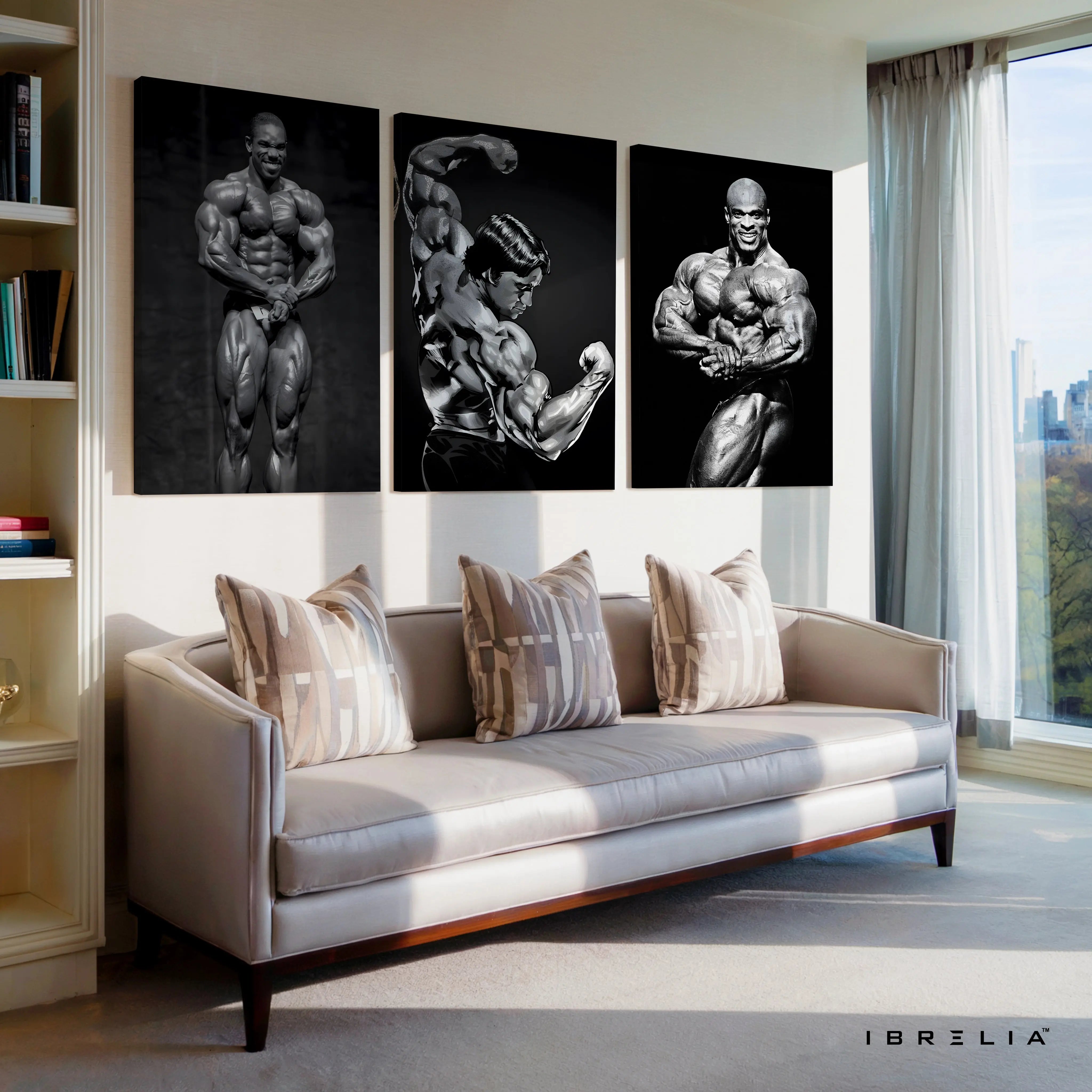 Bodybuilding Legends Power 3 Panel 4K Ultra HD Wall Art in Pakistan | IBRELIA™ IBRELIA