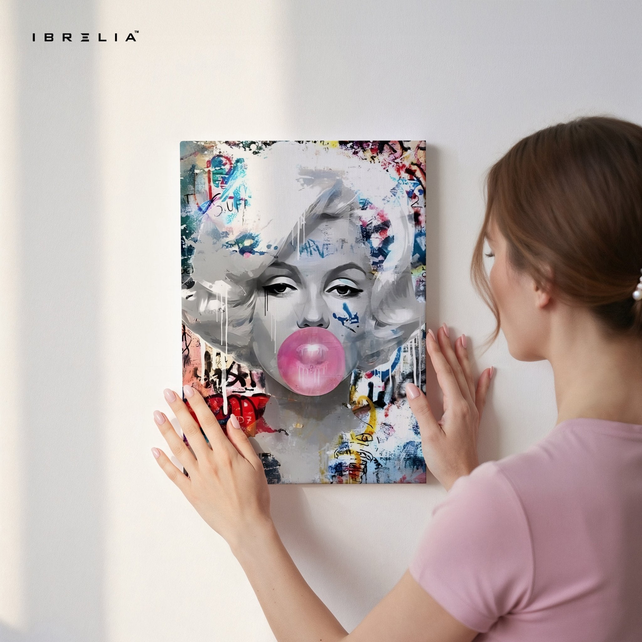 Marilyn Monroe “Bubblegum Graffiti” Wall Frame | 4K Ultra Wrap Frame Wall Art in Pakistan | IBRELIA™