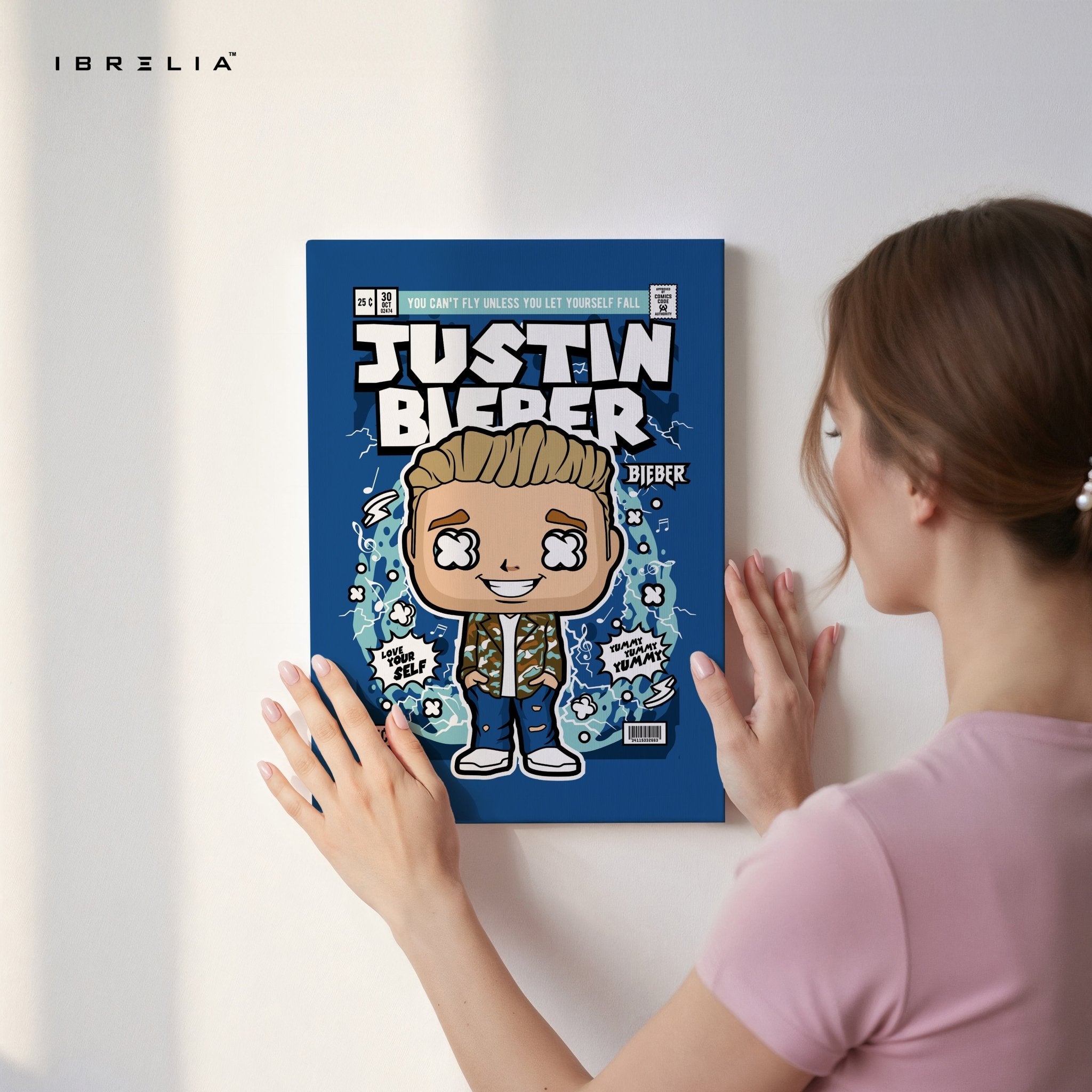 Justin Bieber Pop Art Comic Edition – 4K Ultra Wrap Frame Wall Art in Pakistan | IBRELIA™ - IBRELIA