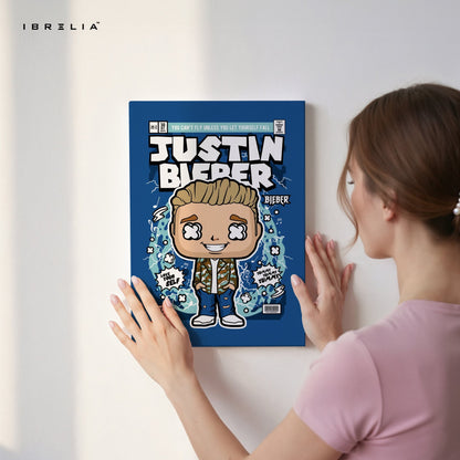 Justin Bieber Pop Art Comic Edition – 4K Ultra Wrap Frame Wall Art in Pakistan | IBRELIA™ - IBRELIA
