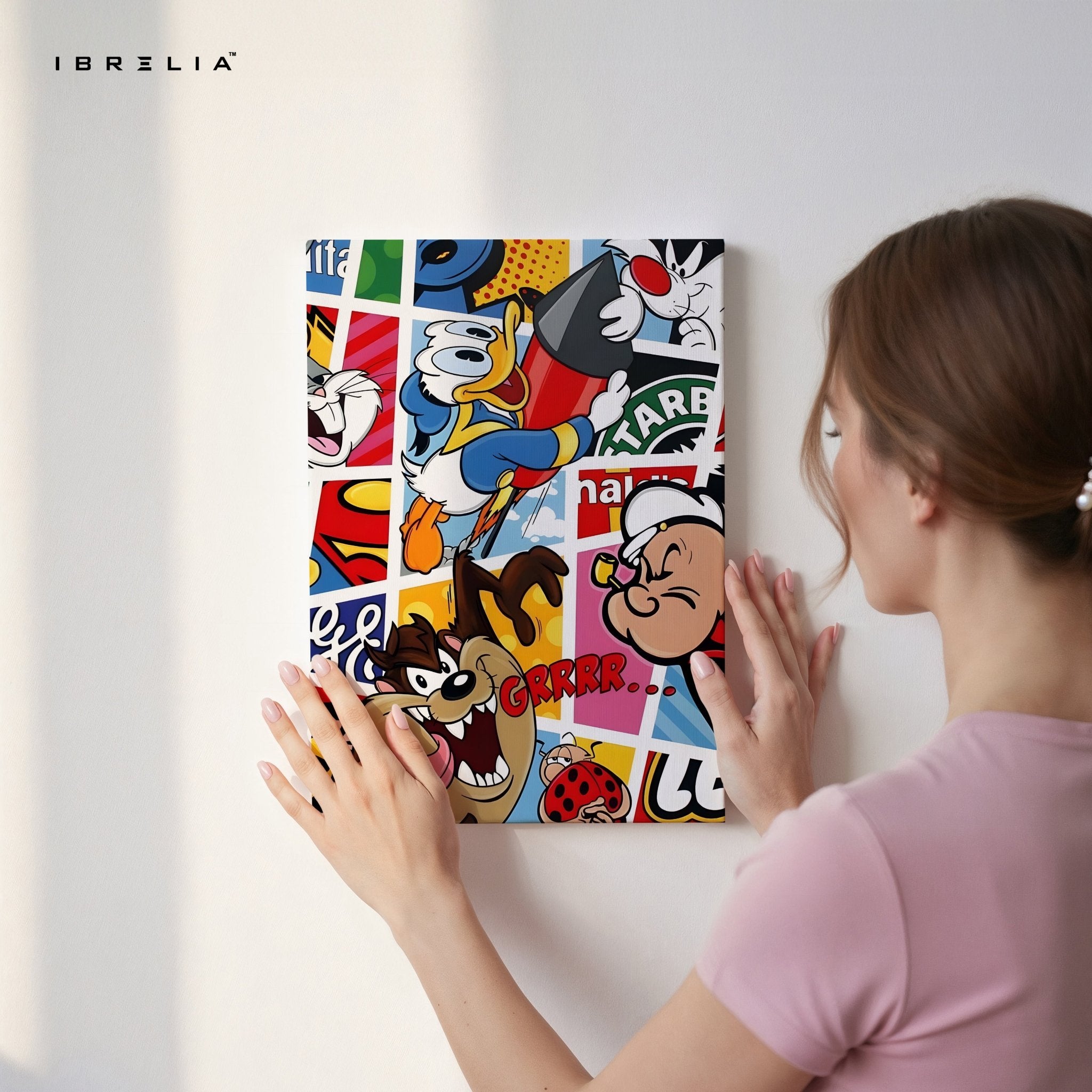 Retro Cartoon Mashup Wall Frame | 4K Ultra Wrap Frame Wall Art in Pakistan | IBRELIA™ - IBRELIA