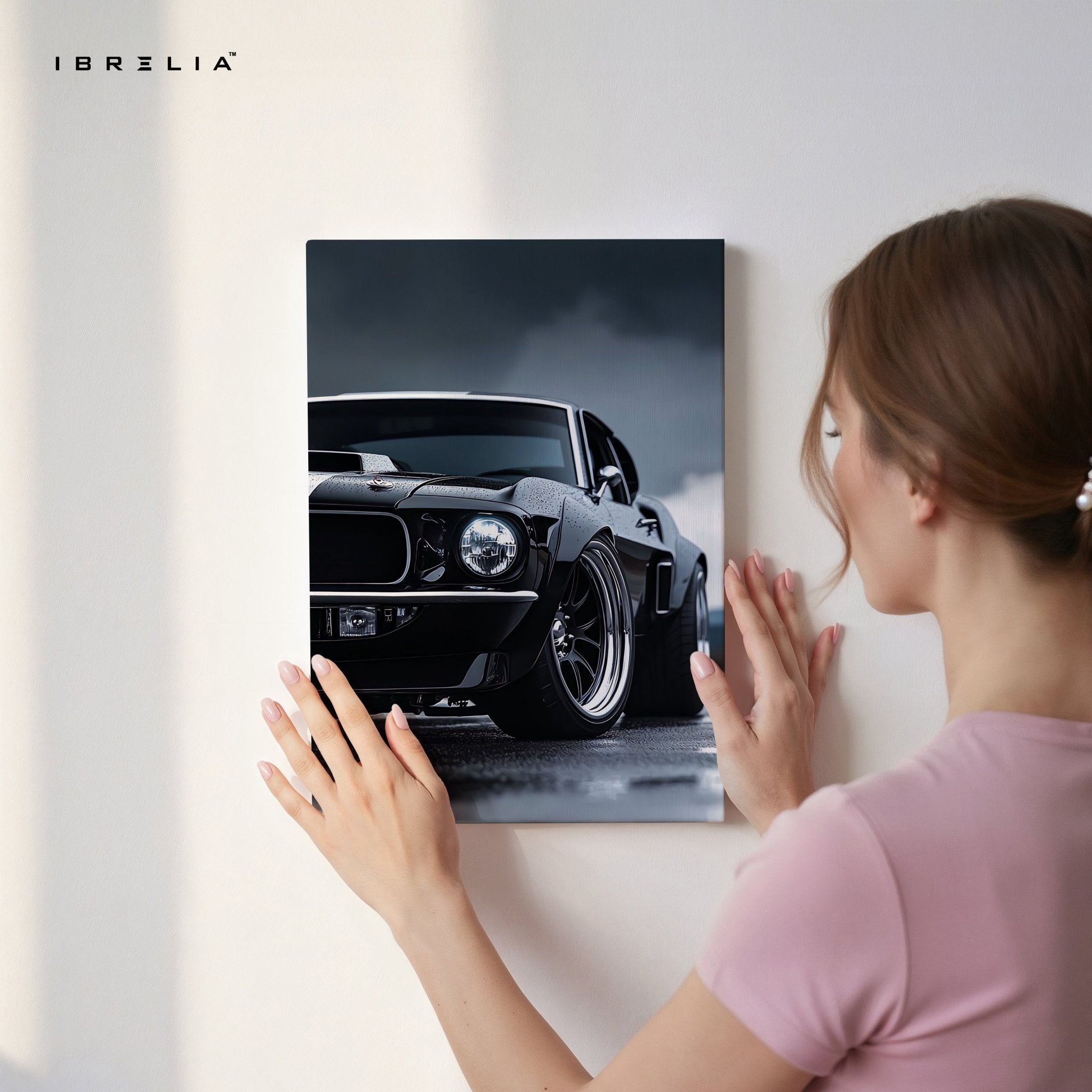 Black Mustang 4K Ultra Wrap Frame Wall Art in Pakistan | IBRELIA™ - IBRELIA