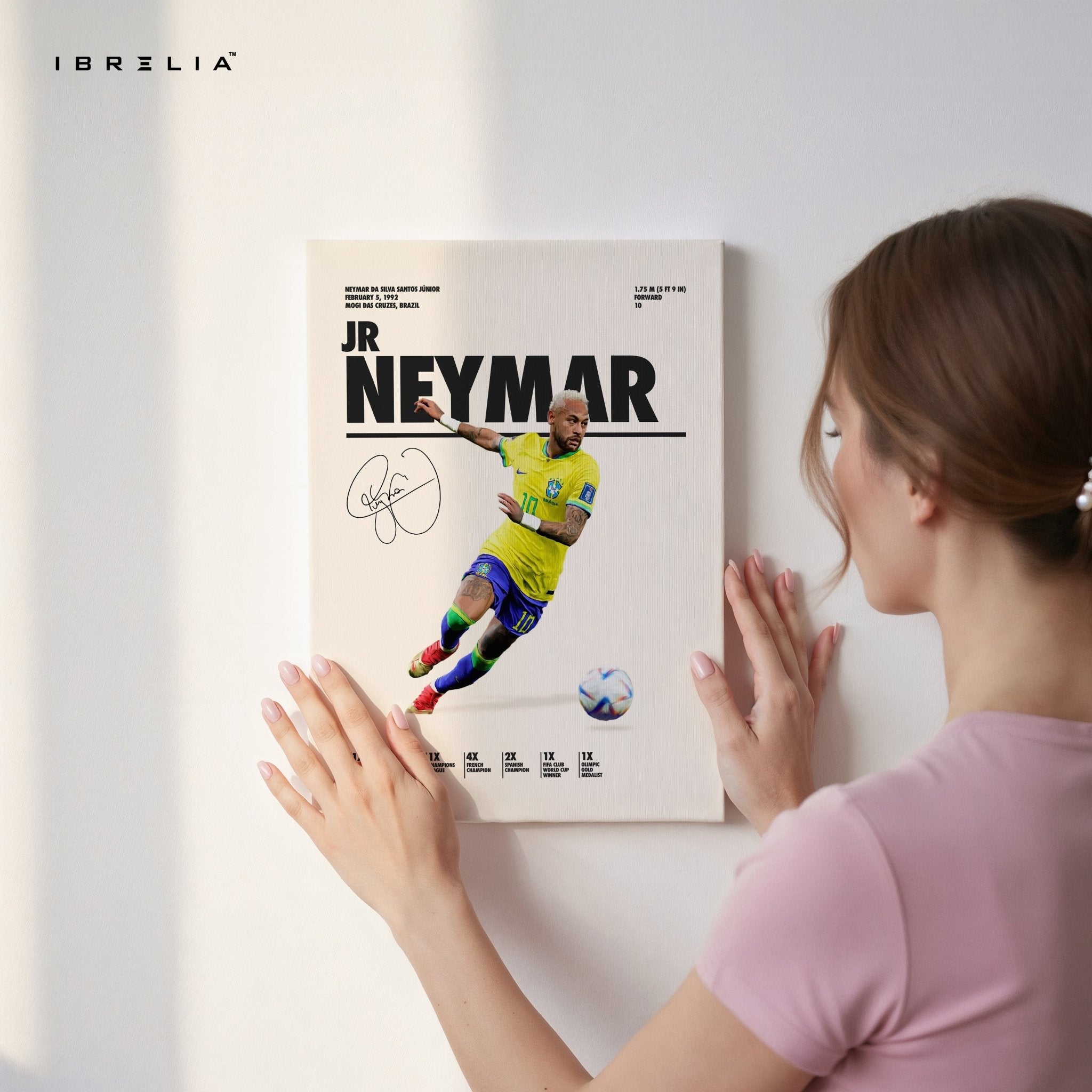 Neymar Jr Brazil Kick Pose – 4K Ultra Wrap Frame Wall Art in Pakistan | IBRELIA™ - IBRELIA