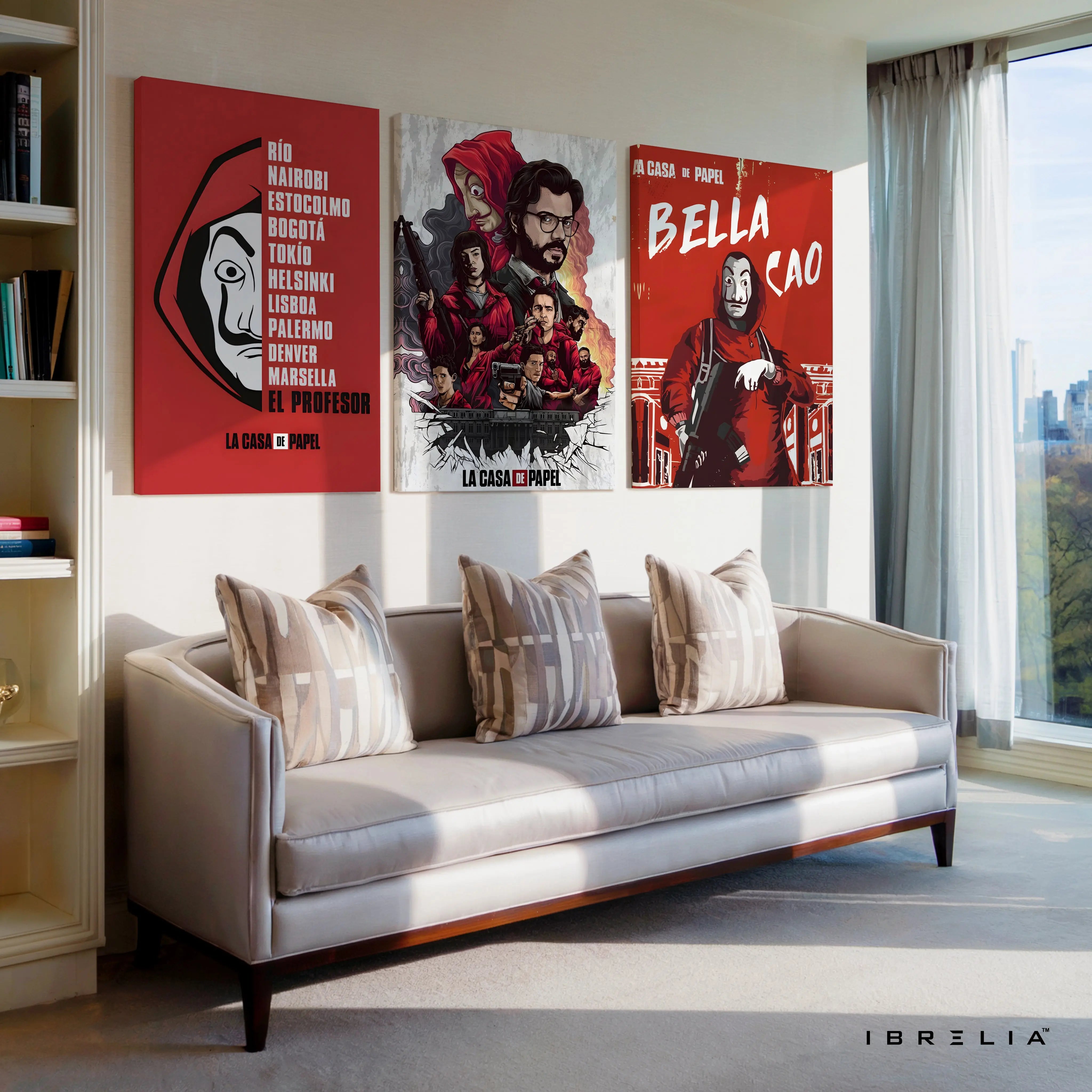 Money Heist La Casa De Papel 3 Panel 4K Ultra HD Wall Art in Pakistan | IBRELIA™ IBRELIA