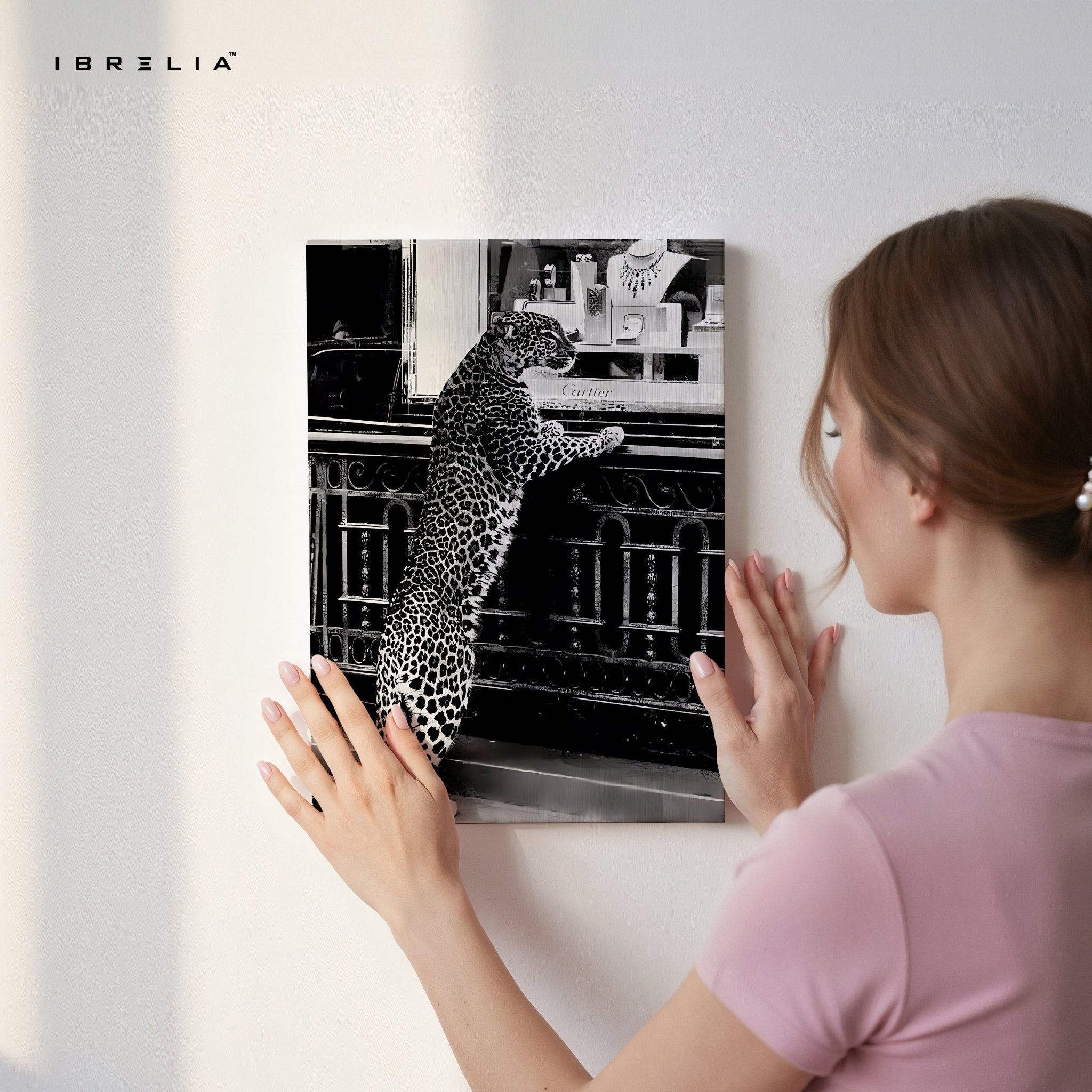 Cartier Leopard Wall Art – Black & White Luxury Fashion Decor | IBRELIA™ - IBRELIA