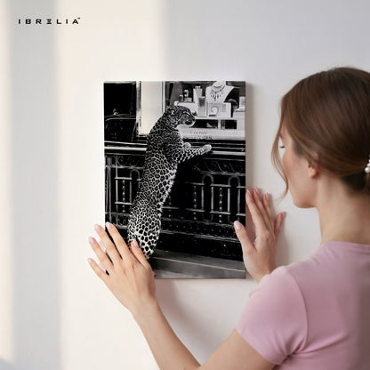 Cartier Leopard Wall Art – Black & White Luxury Fashion Decor | IBRELIA™ - IBRELIA