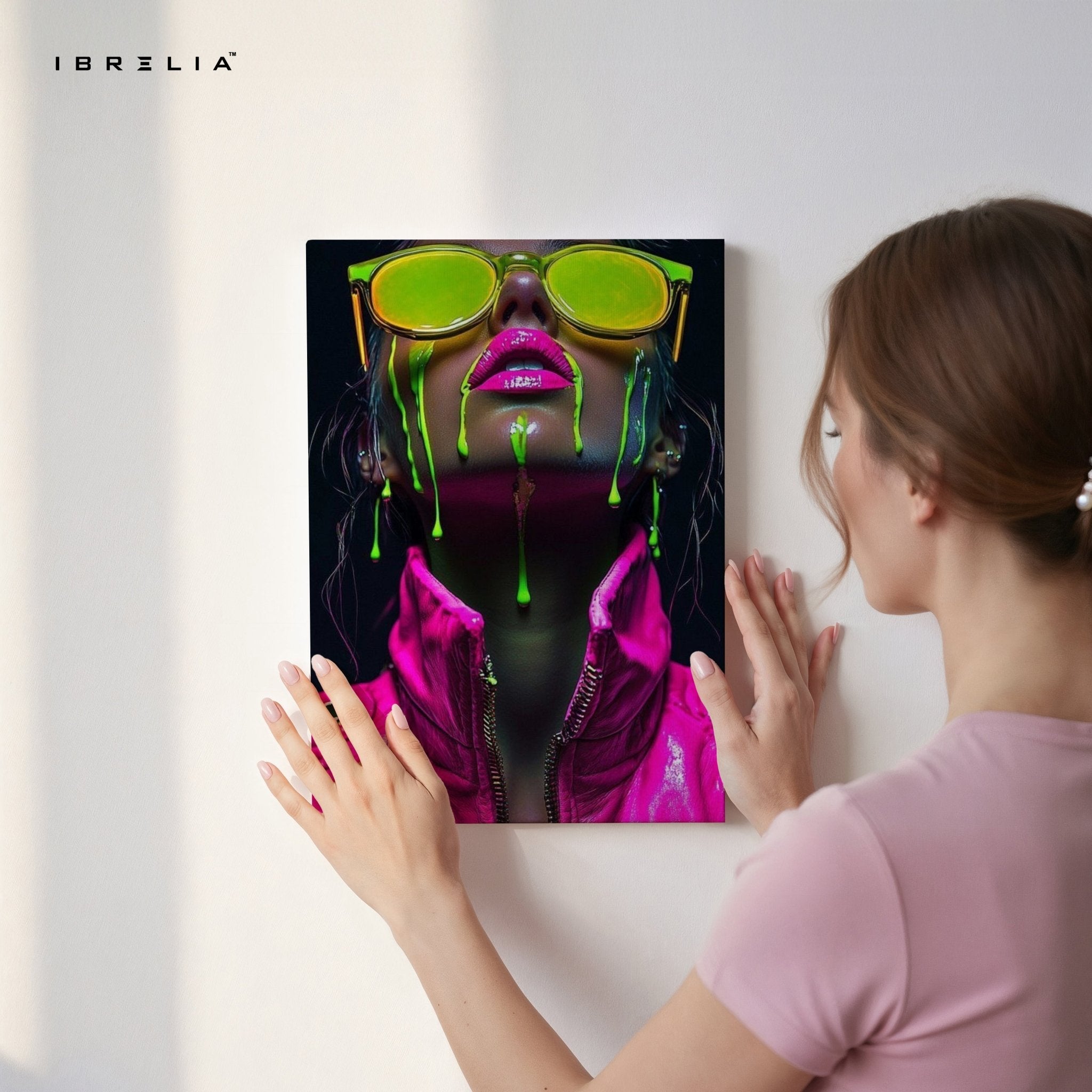 Neon Drip Girl Wall Frame | 4K Ultra Wrap Frame Wall Art in Pakistan | IBRELIA™
