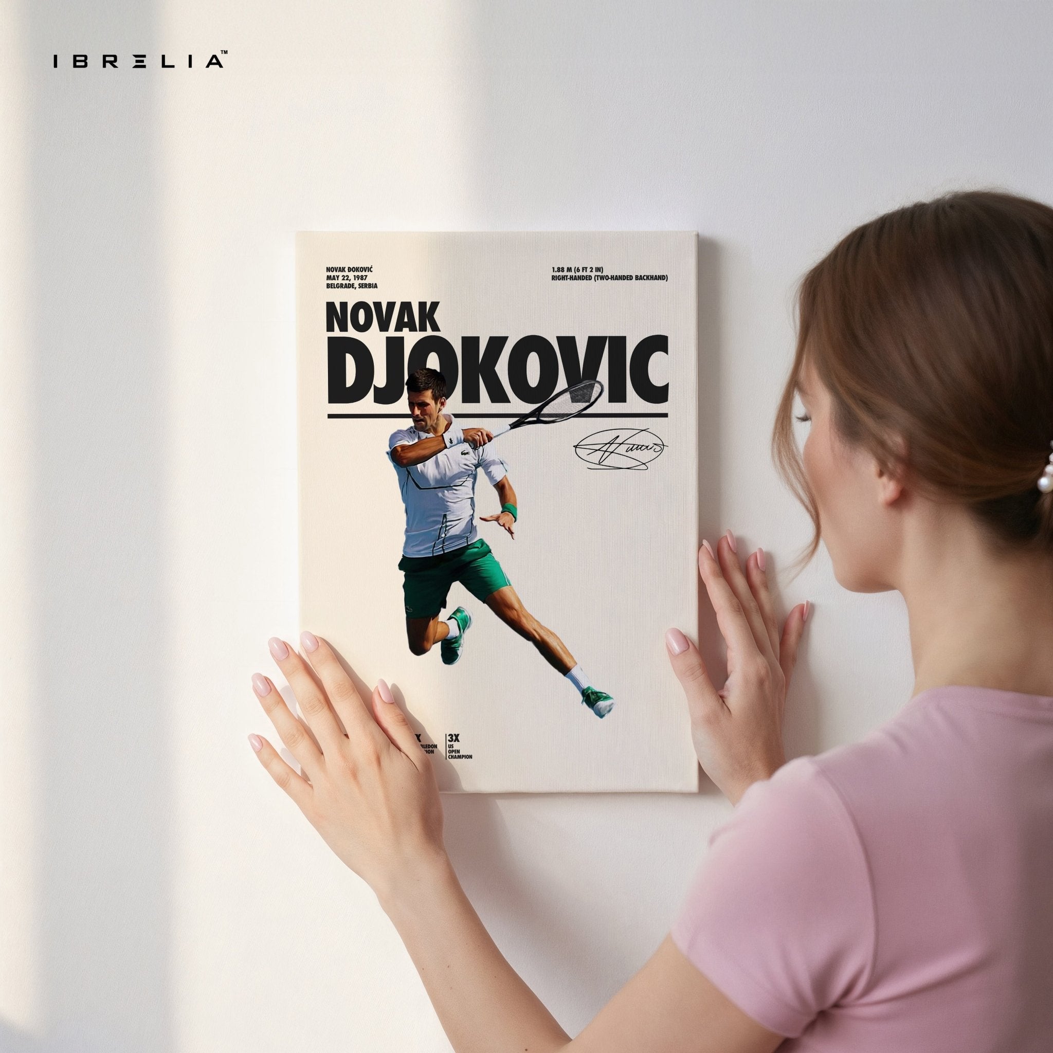 Novak Djokovic Grand Slam Champion – 4K Ultra Wrap Frame Wall Art in Pakistan | IBRELIA™ - IBRELIA