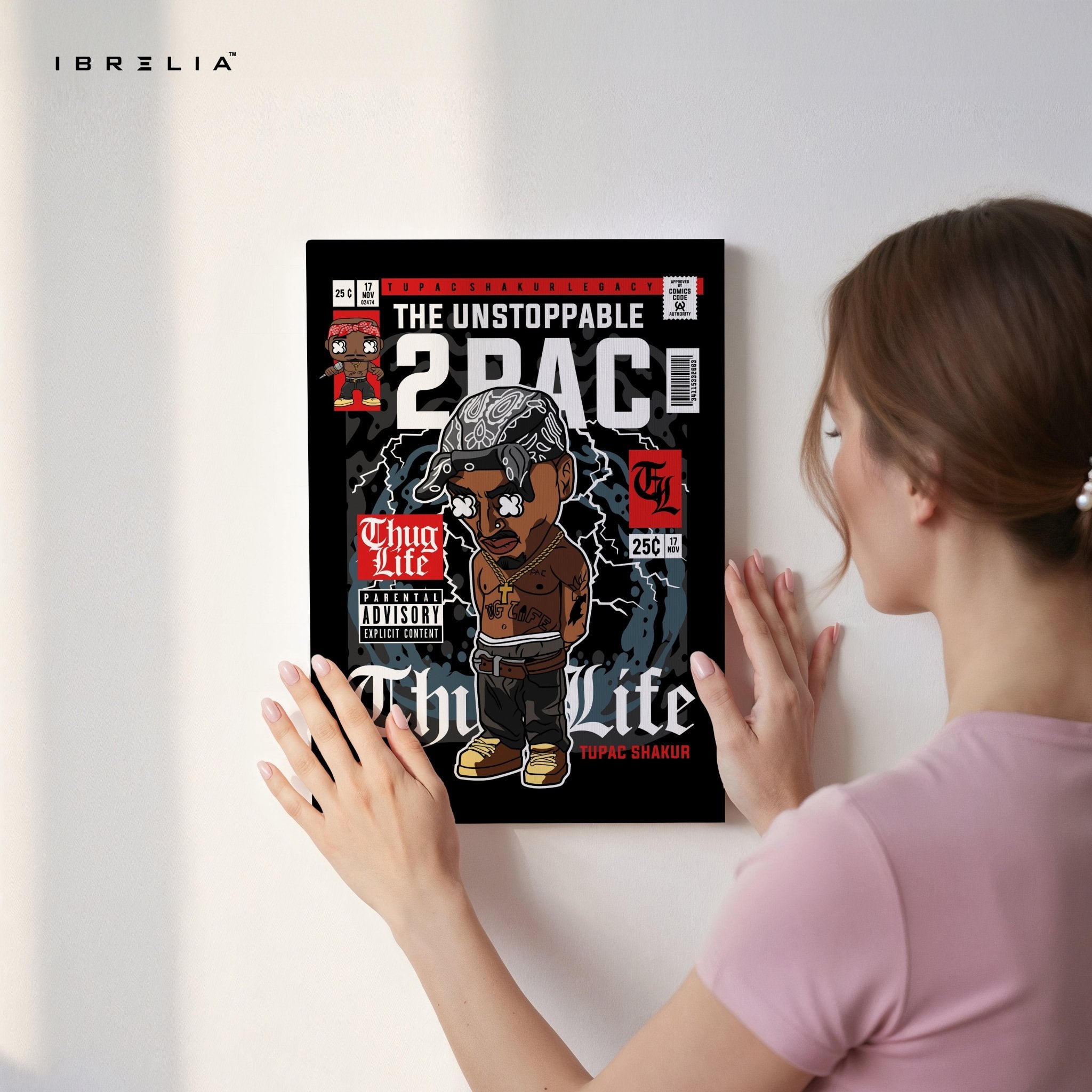 2PAC “Thug Life” Pop Art Comic Edition – 4K Ultra Wrap Frame Wall Art in Pakistan | IBRELIA™ - IBRELIA