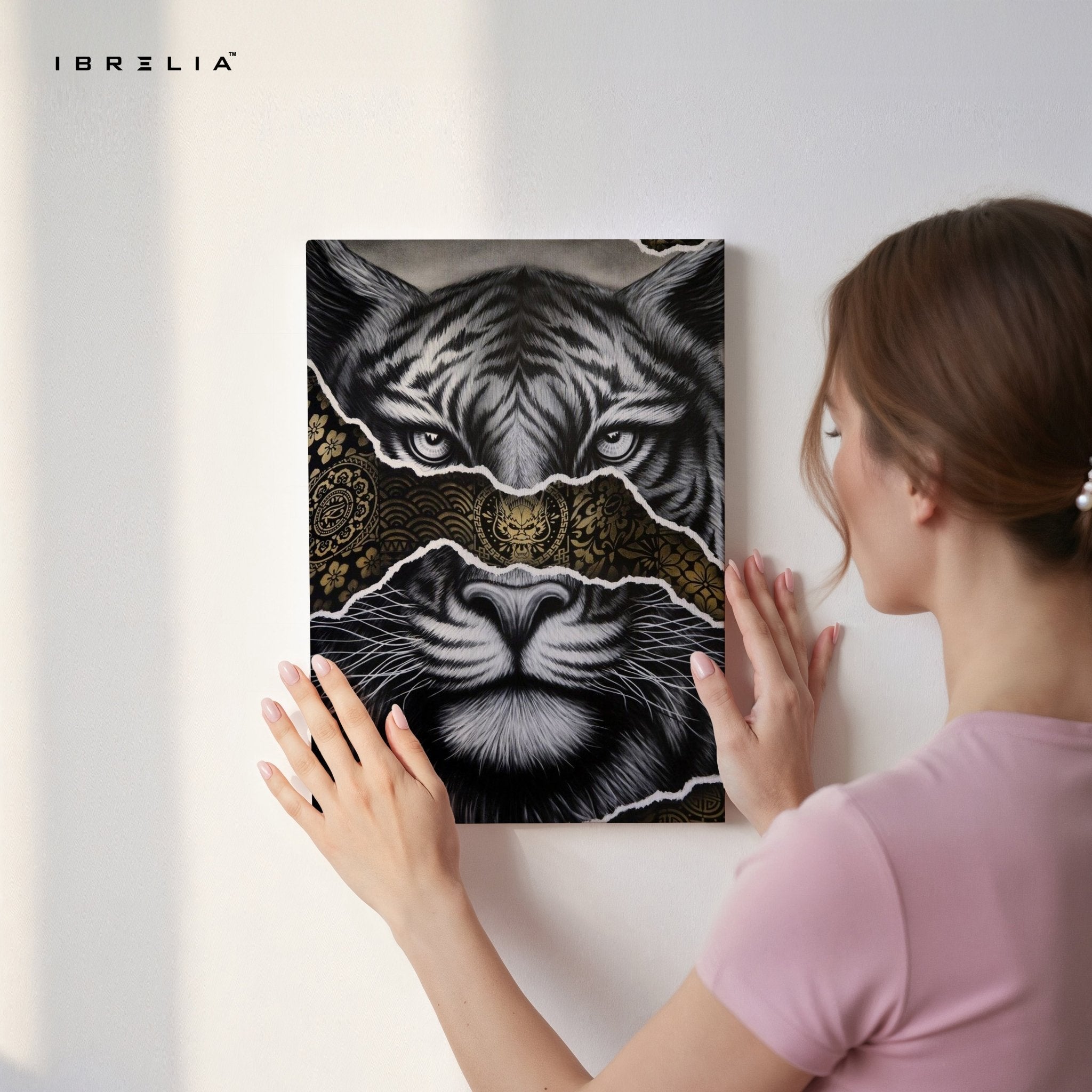 Golden Tiger Majesty Wall Frame | 4K Ultra Wrap Frame Wall Art in Pakistan | IBRELIA™ - IBRELIA