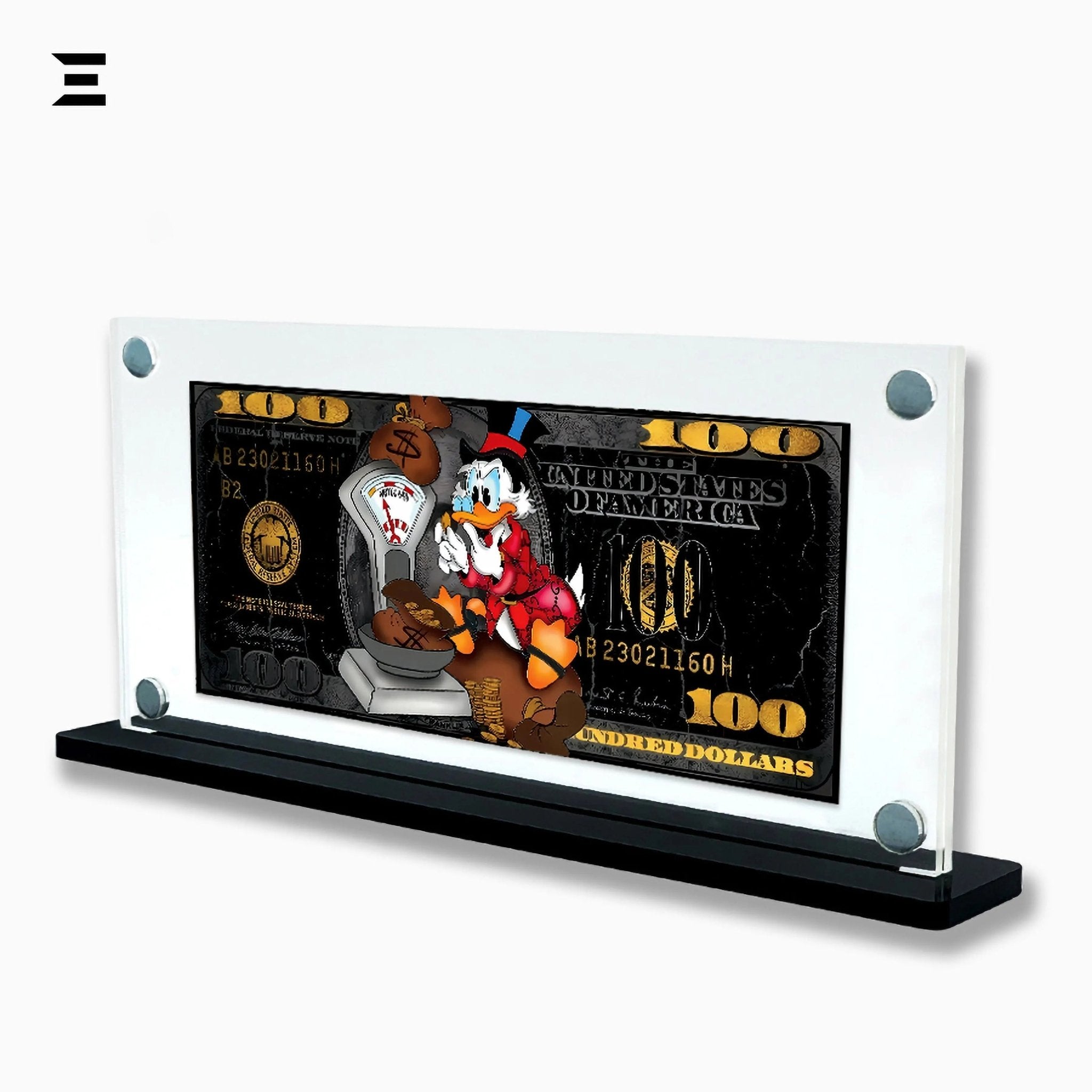 Premium Magnetic Acrylic Frame with Black Base – Scrooge McDuck "Weighing Money" Edition - IBRELIA