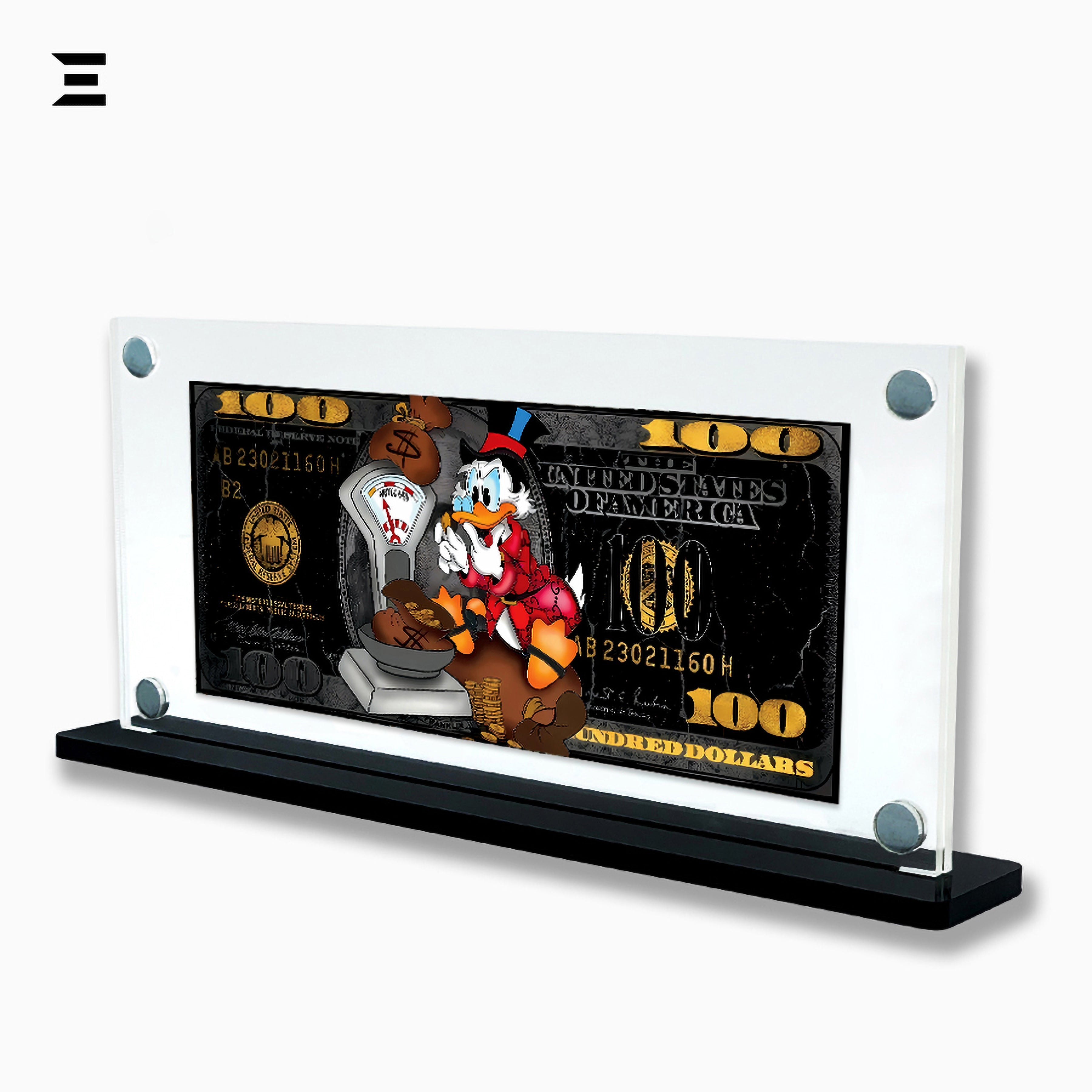 Premium Magnetic Acrylic Frame with Black Base – Scrooge McDuck "Weighing Money" Edition IBRELIA