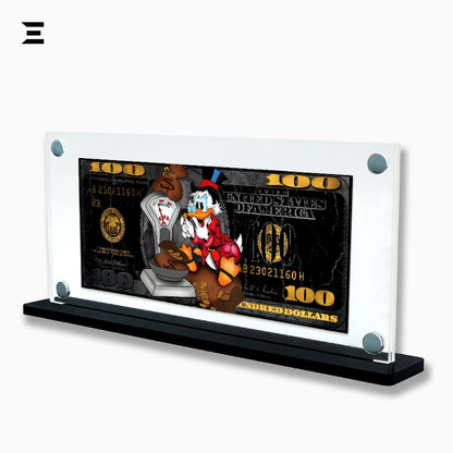 Premium Magnetic Acrylic Frame with Black Base – Scrooge McDuck "Weighing Money" Edition IBRELIA