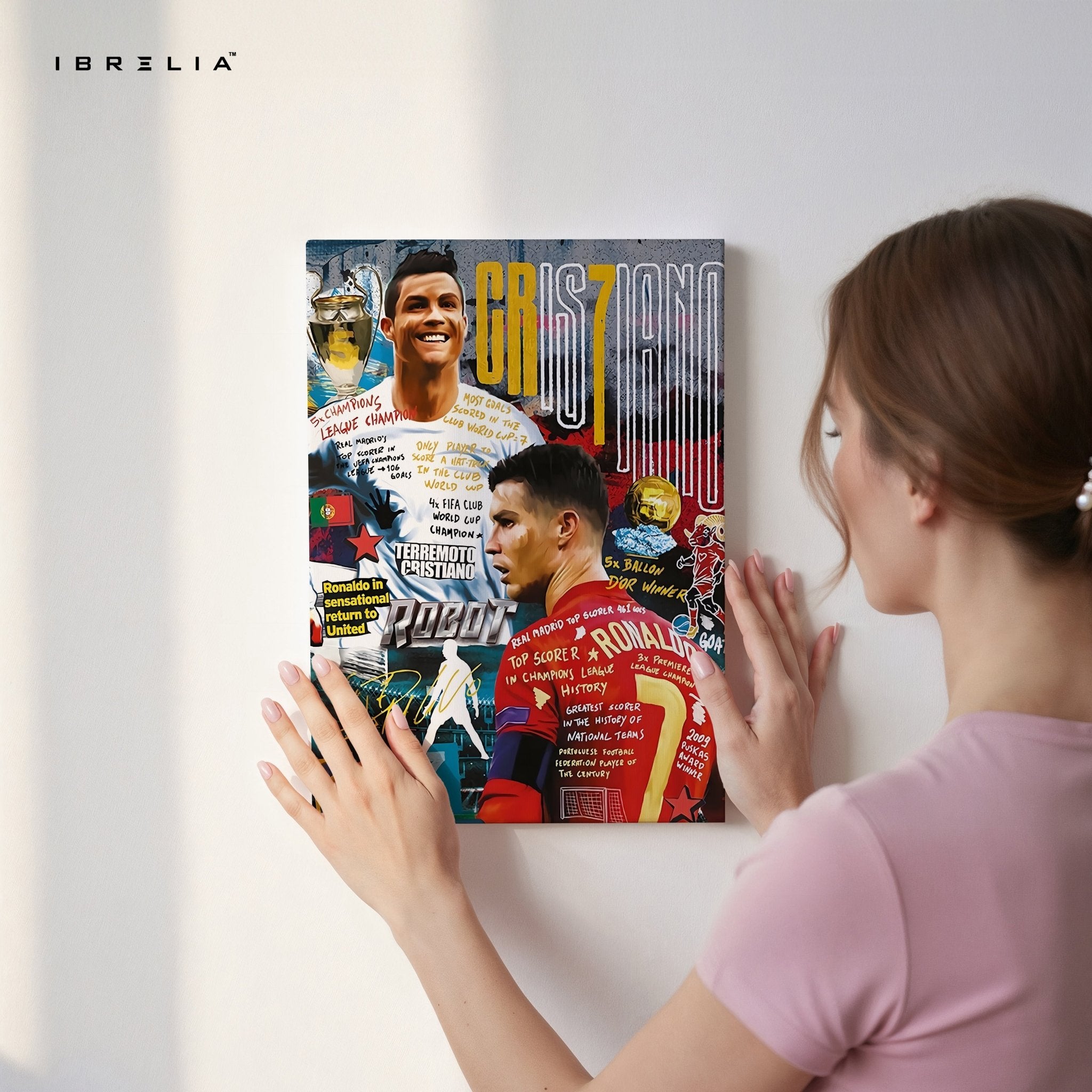 Cristiano Ronaldo “GOAT Legacy” 4K Wall Art in Pakistan | IBRELIA™ - IBRELIA