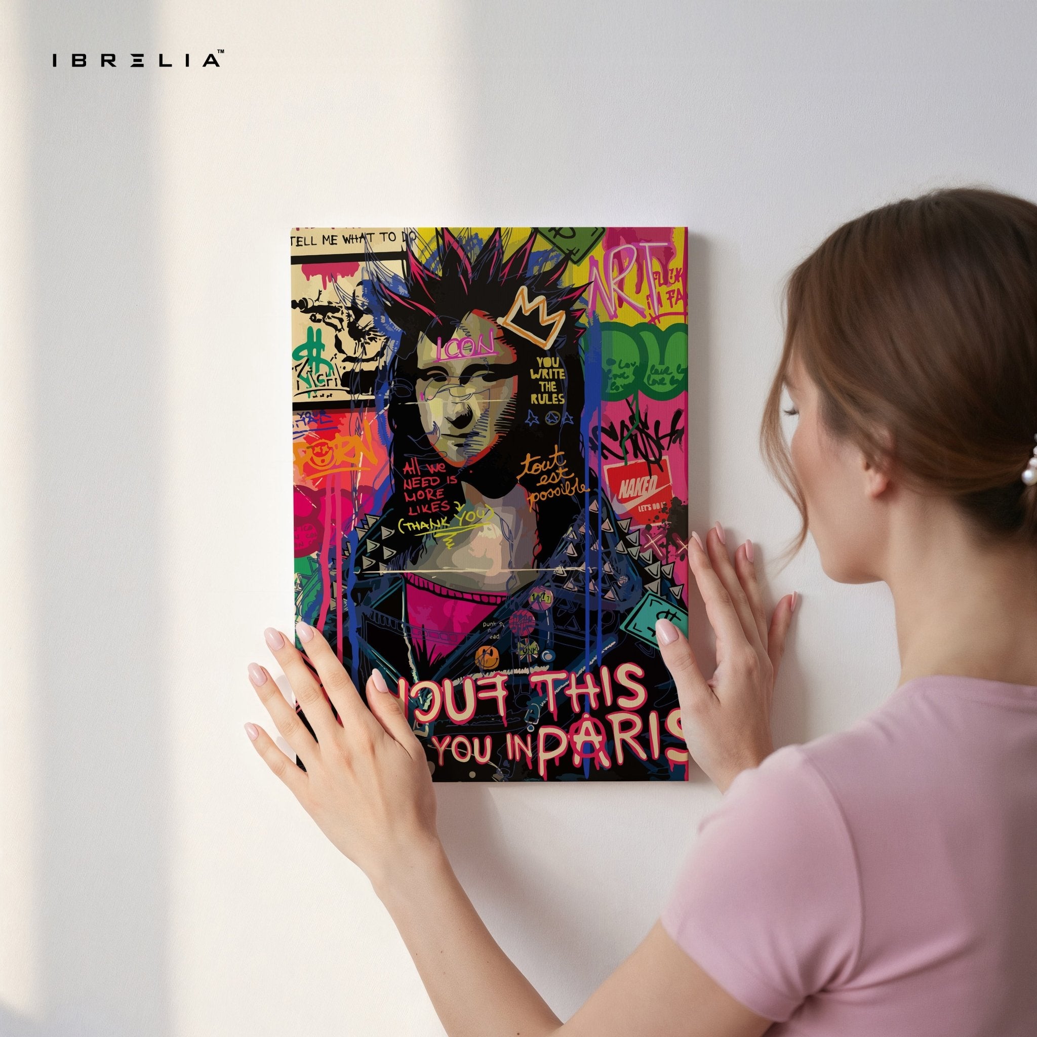Graffiti Mona Lisa – 4K Ultra Wrap Frame Wall Art in Pakistan | IBRELIA™ - IBRELIA