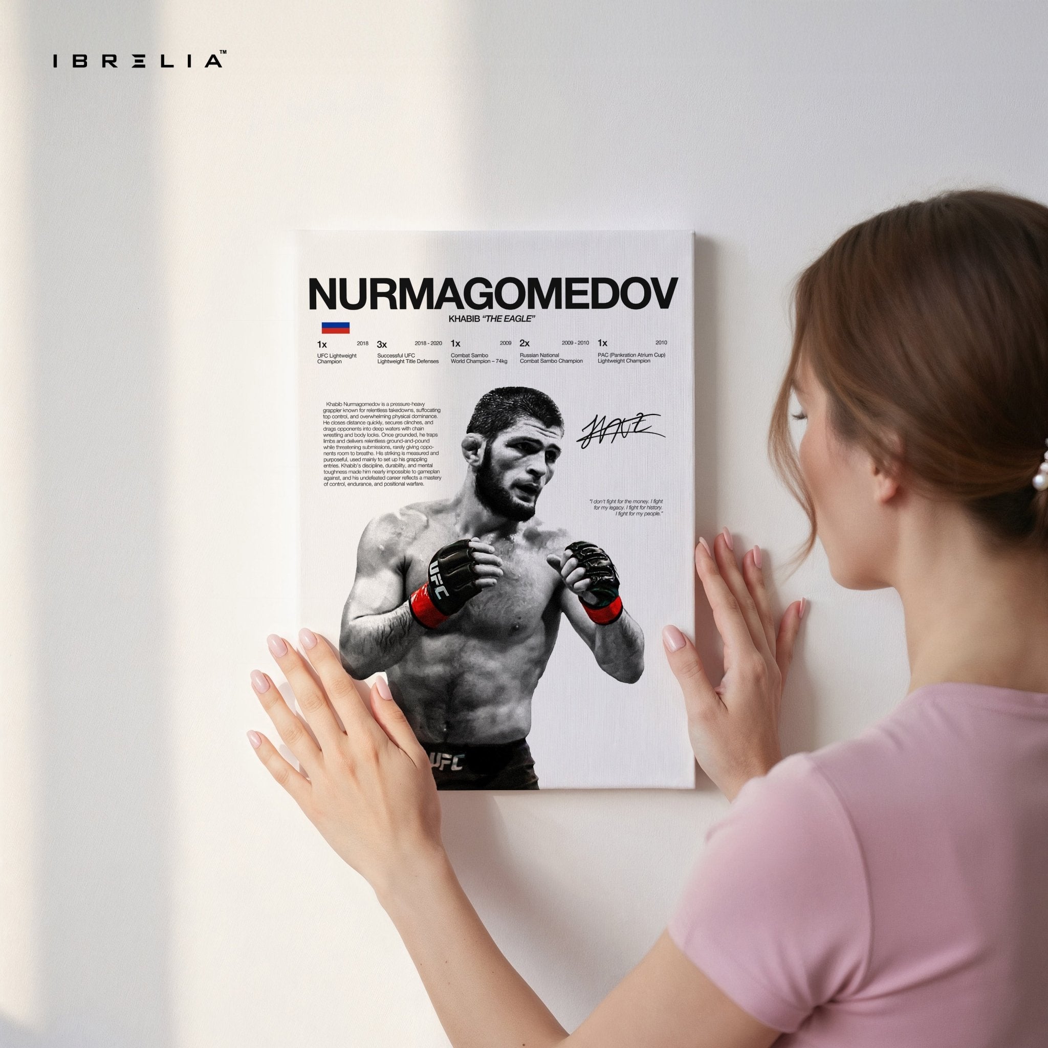 Khabib Nurmagomedov “The Eagle” – UFC Champion 4K Ultra Wrap Frame Wall Art in Pakistan | IBRELIA™ - IBRELIA