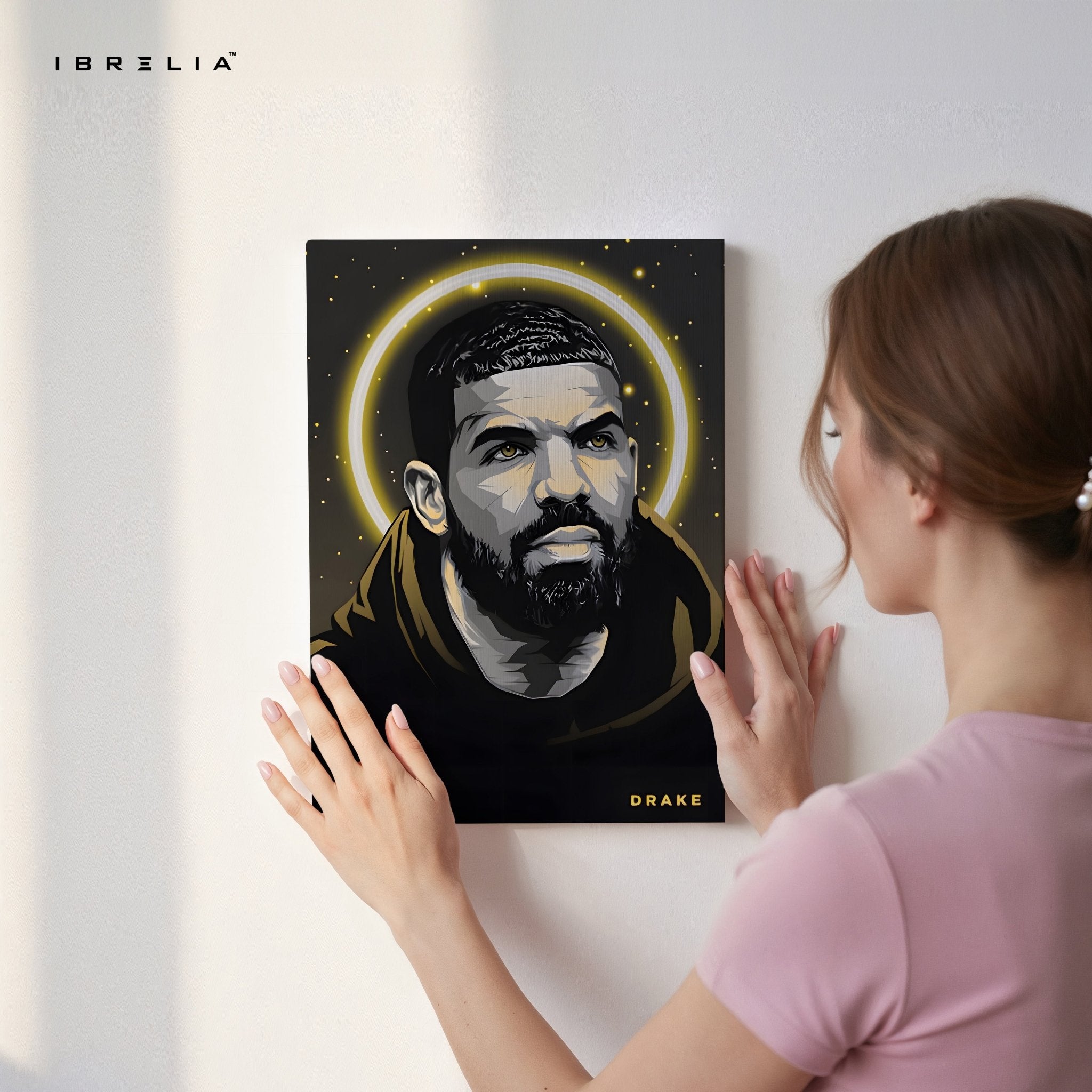 Drake Halo Portrait Wall Art – The Iconic Rap Legend | IBRELIA™ - IBRELIA