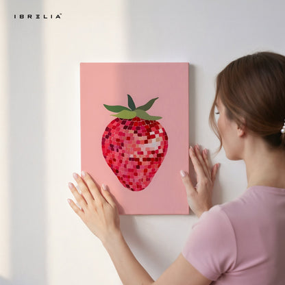 Pixel Strawberry Wall Frame | 4K Ultra Wrap Frame Wall Art in Pakistan | IBRELIA™ - IBRELIA