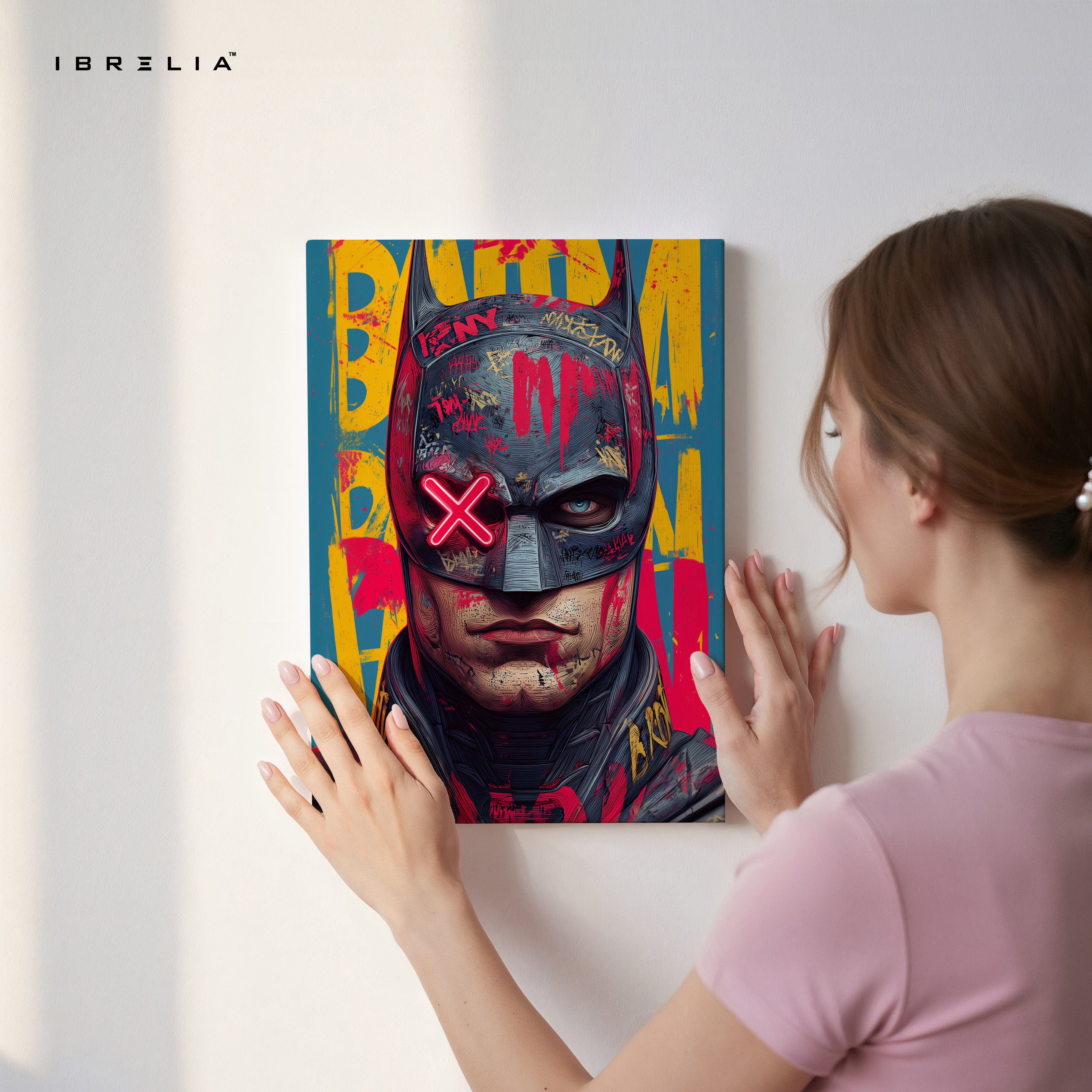 Batman Neon Graffiti Wall Frame | 4K Ultra Wrap Frame Wall Art in Pakistan | IBRELIA™