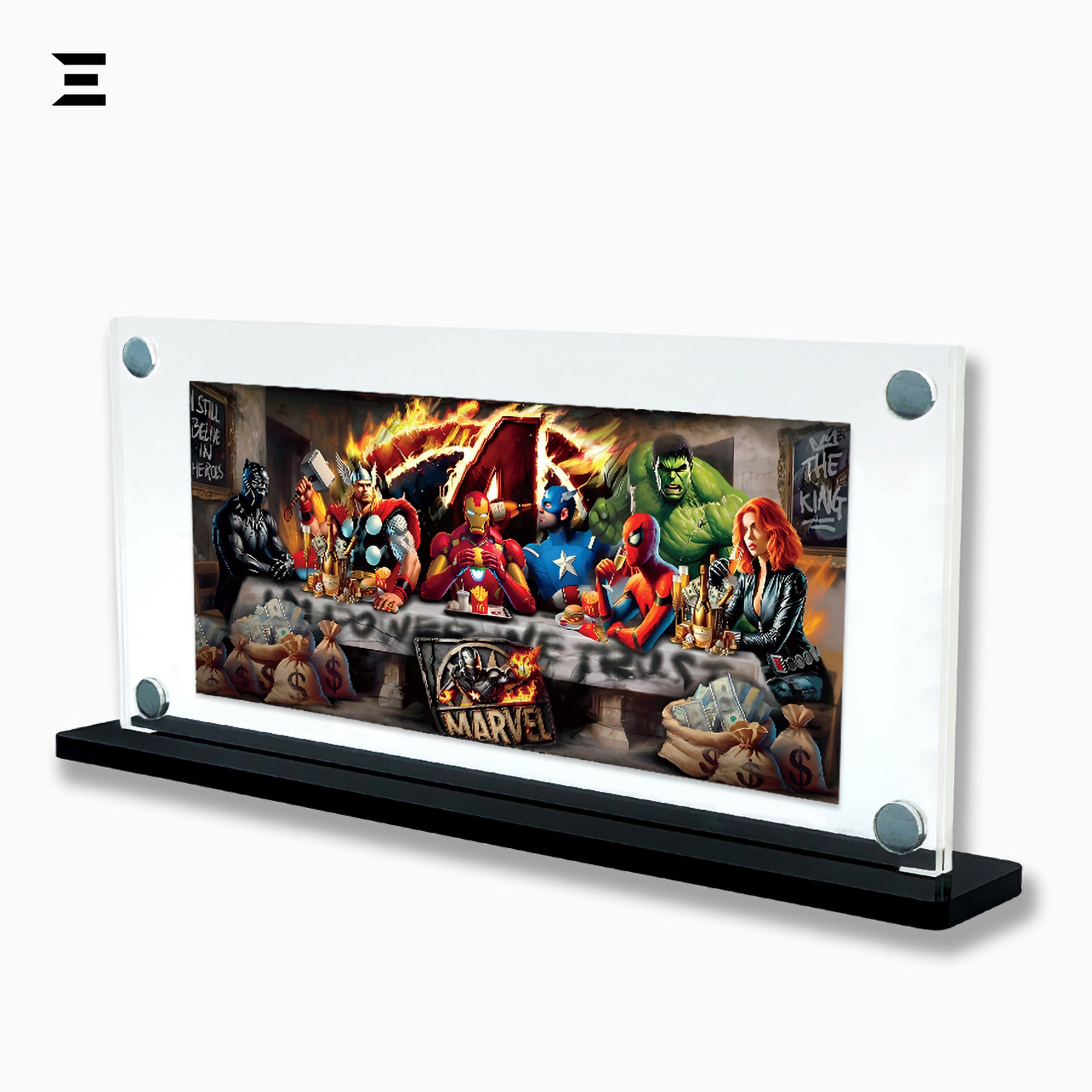Premium Magnetic Acrylic Frame with Black Base – Marvel Avengers Pop Art IBRELIA