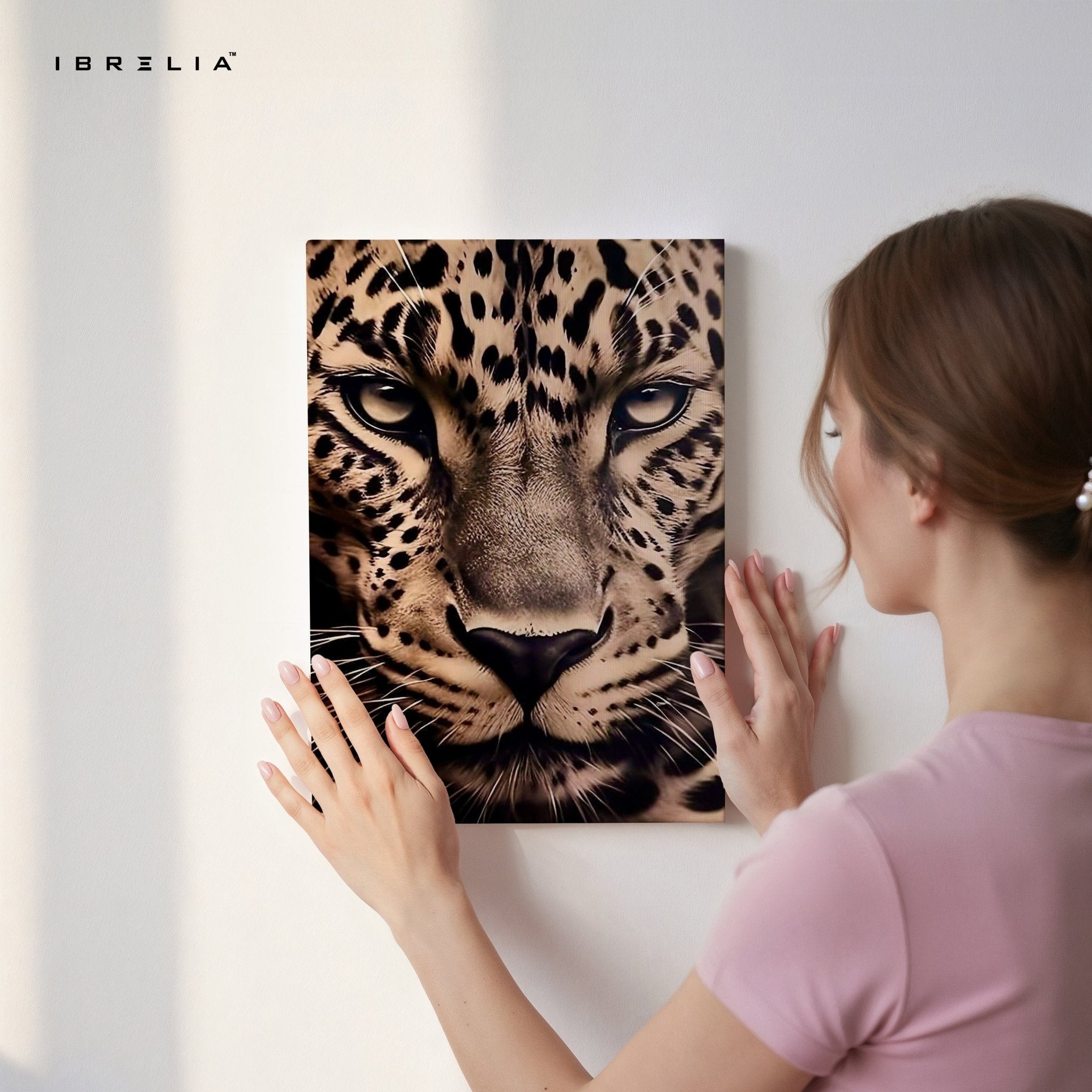 Golden Leopard Close - Up Wall Frame | 4K Ultra Wrap Frame Wall Art in Pakistan | IBRELIA™ - IBRELIA