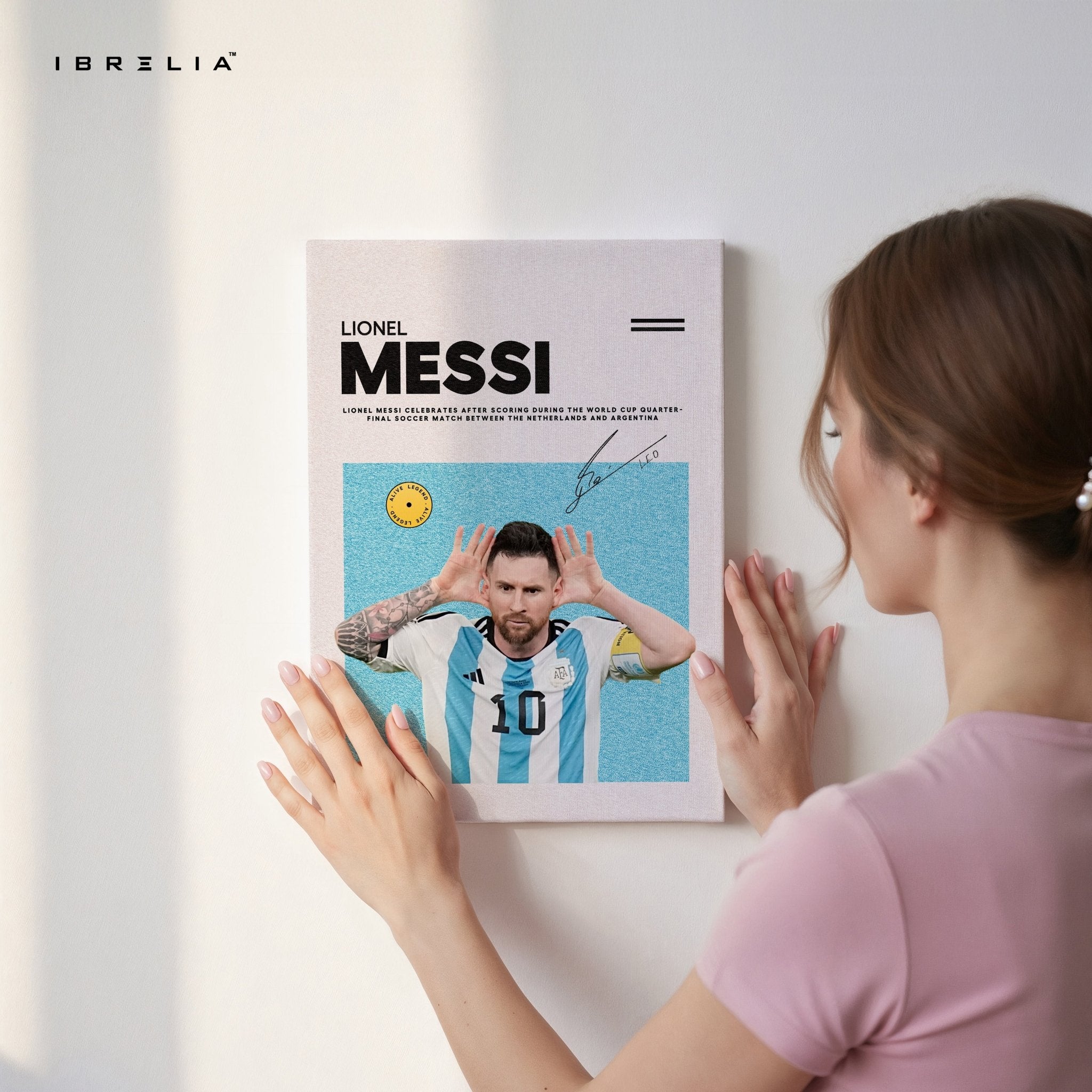 Lionel Messi Celebration Pose – 4K Ultra Wrap Frame Wall Art in Pakistan | IBRELIA™ - IBRELIA