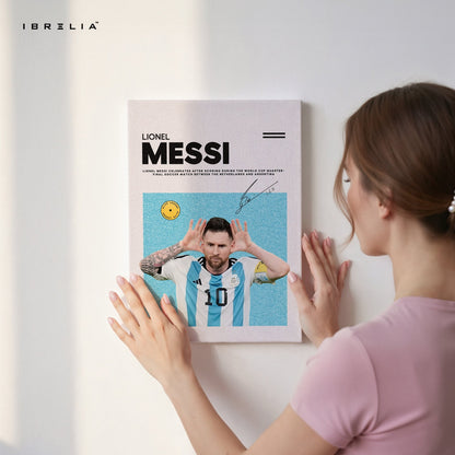 Lionel Messi Celebration Pose – 4K Ultra Wrap Frame Wall Art in Pakistan | IBRELIA™ - IBRELIA