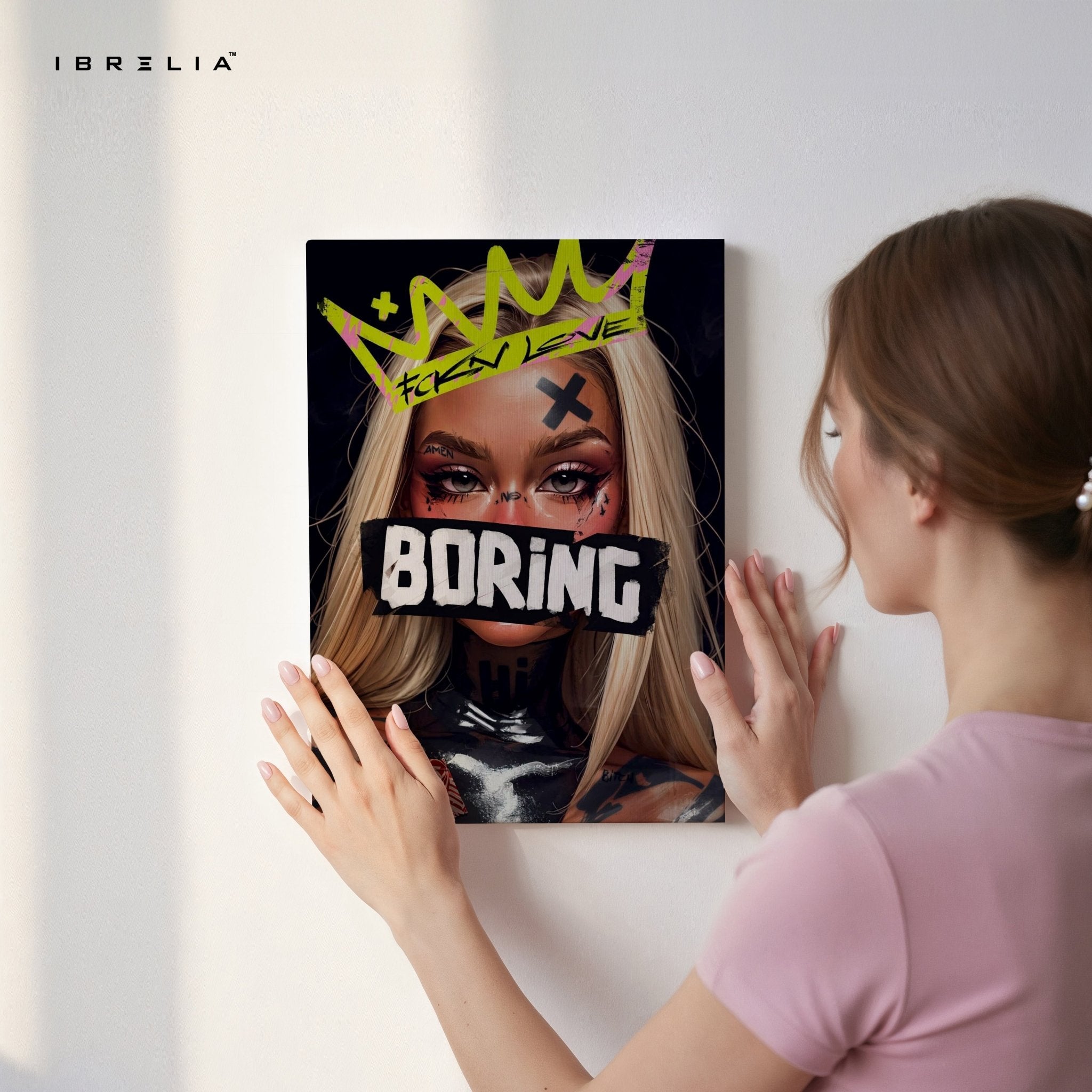 “Boring” Rebel Girl Wall Frame | 4K Ultra Wrap Frame Wall Art in Pakistan | IBRELIA™