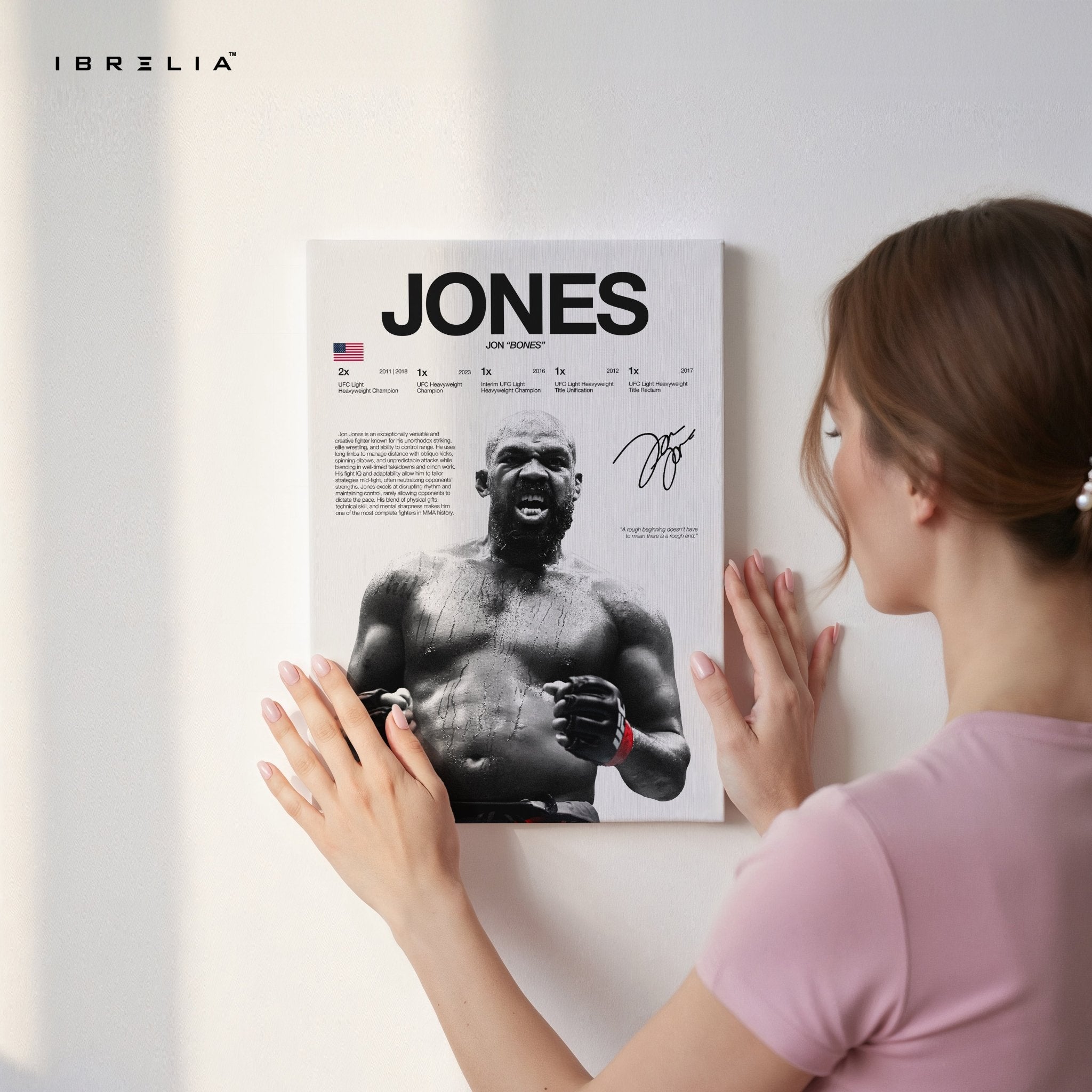 Jon Jones “Bones” – UFC Champion 4K Ultra Wrap Frame Wall Art in Pakistan | IBRELIA™ - IBRELIA