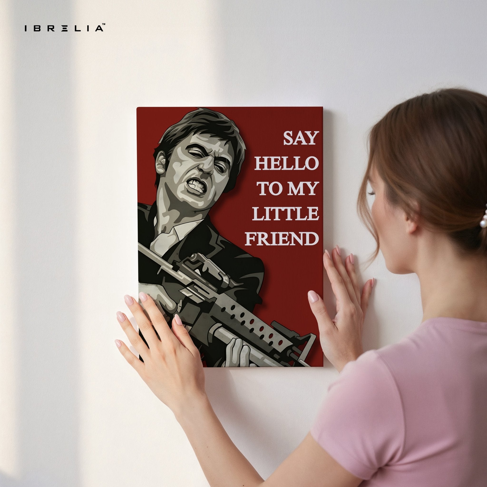 Scarface “Say Hello To My Little Friend” 4K Ultra Wrap Frame Wall Art in Pakistan | IBRELIA™ - IBRELIA