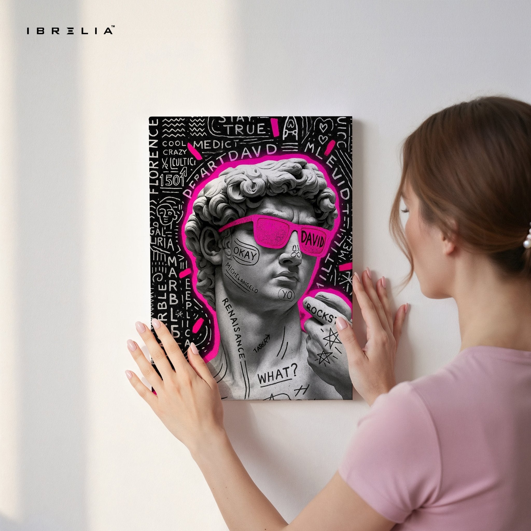 David Rockstar Neon Wall Frame | 4K Ultra Wrap Frame Wall Art in Pakistan | IBRELIA™ - IBRELIA