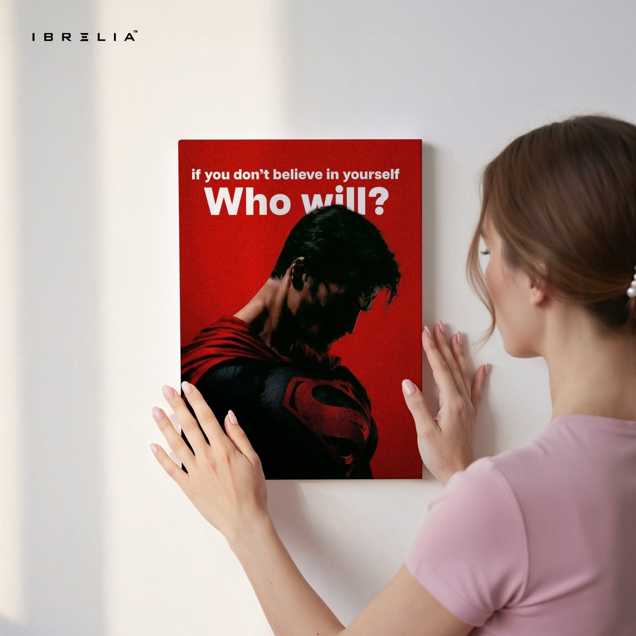 Superman “Believe in Yourself” Motivational Wall Frame | 4K Ultra Wrap Frame Wall Art in Pakistan | IBRELIA™ - IBRELIA