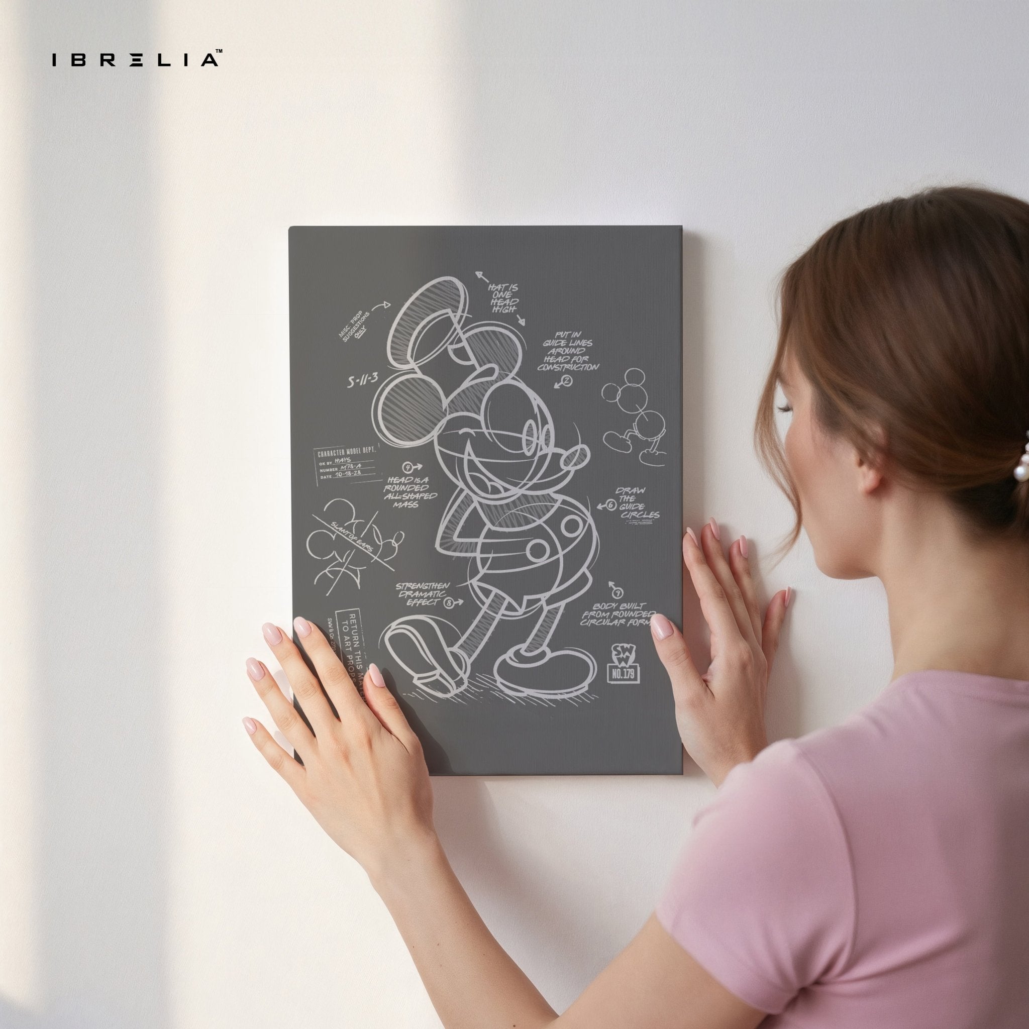Mickey Mouse Blueprint Wall Frame | 4K Ultra Wrap Frame Wall Art in Pakistan | IBRELIA™ - IBRELIA