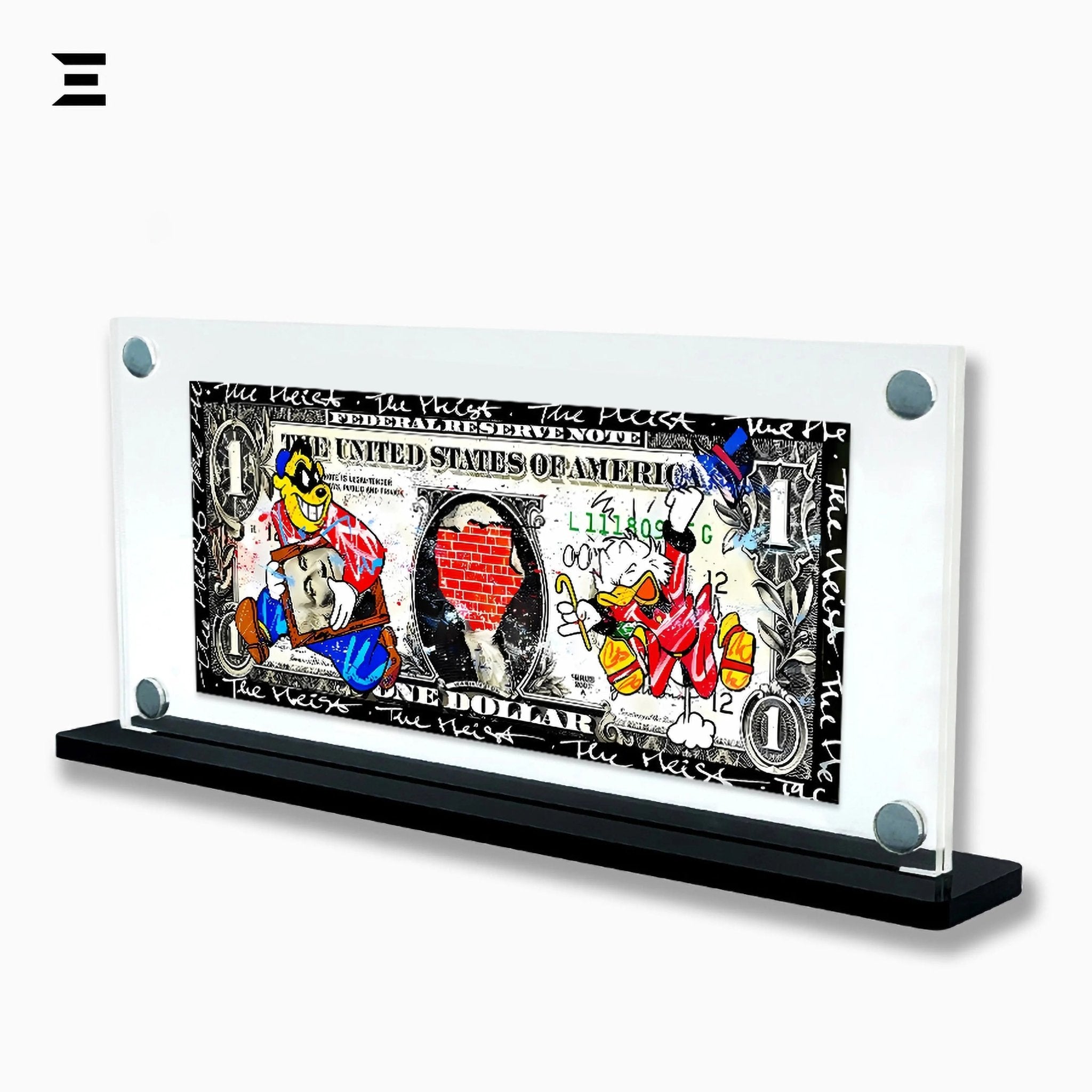 Premium Magnetic Acrylic Frame with Black Base – Beagle Boys $1 Heist Pop Art - IBRELIA